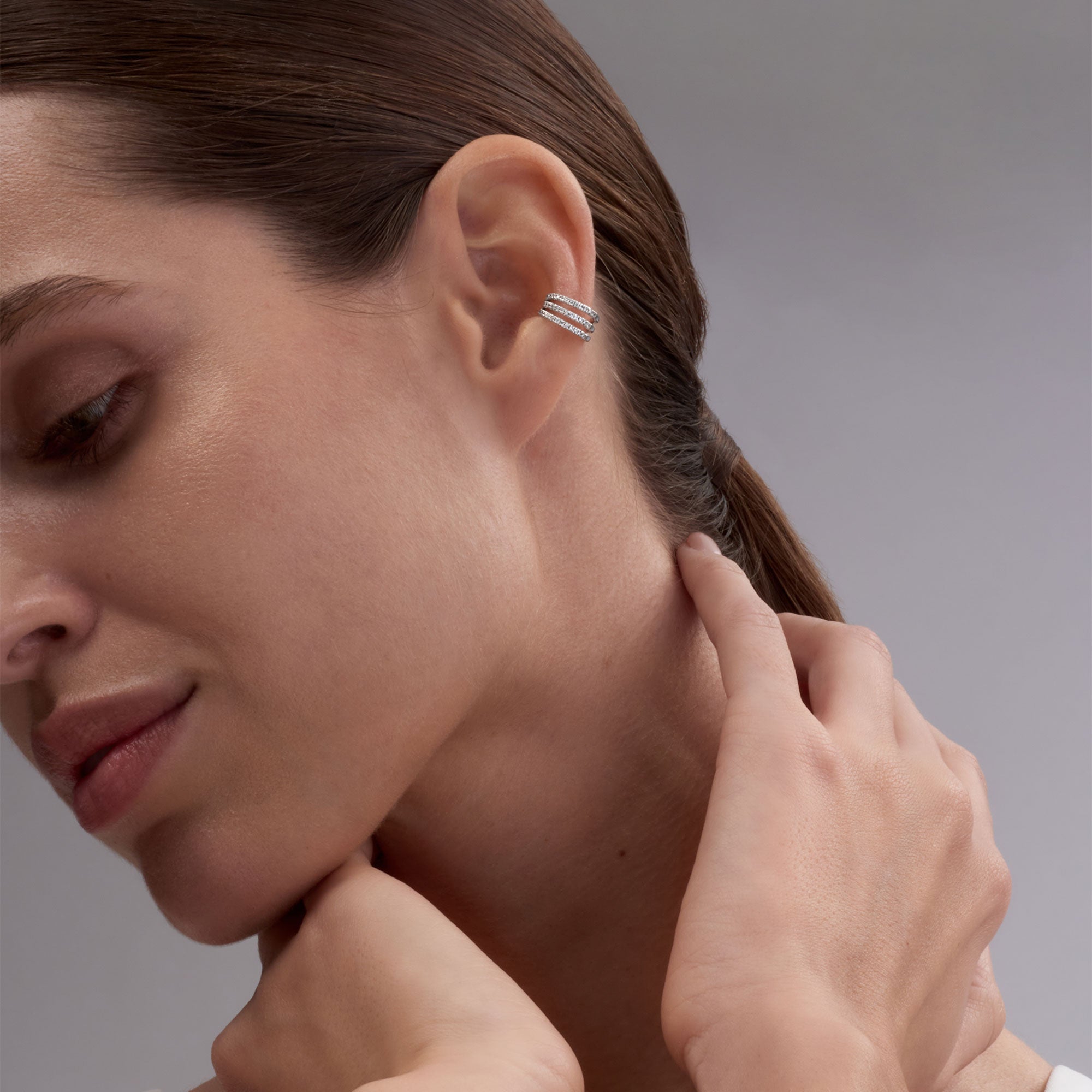 Triple Row Diamond Ear Cuff