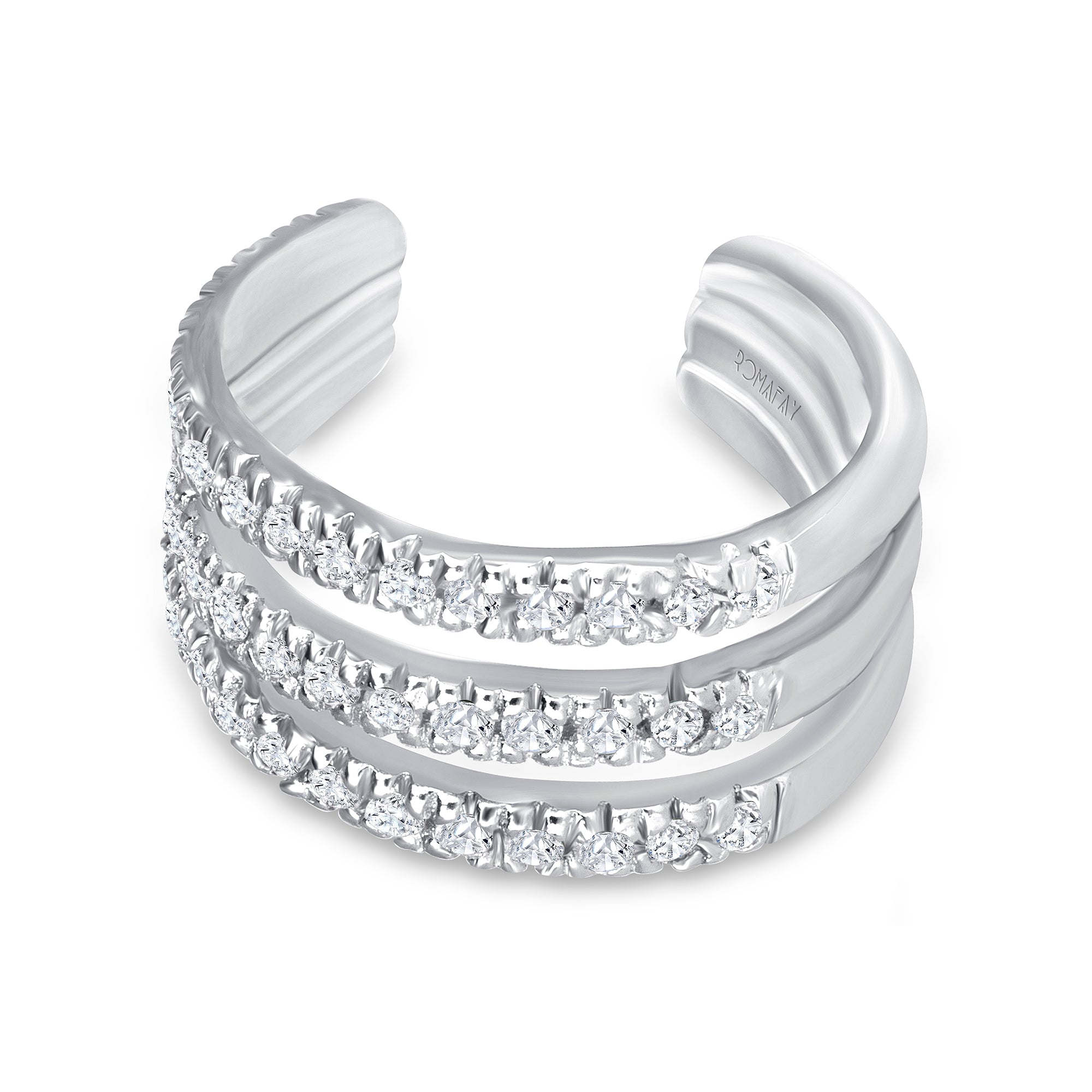 Triple Row Diamond Ear Cuff