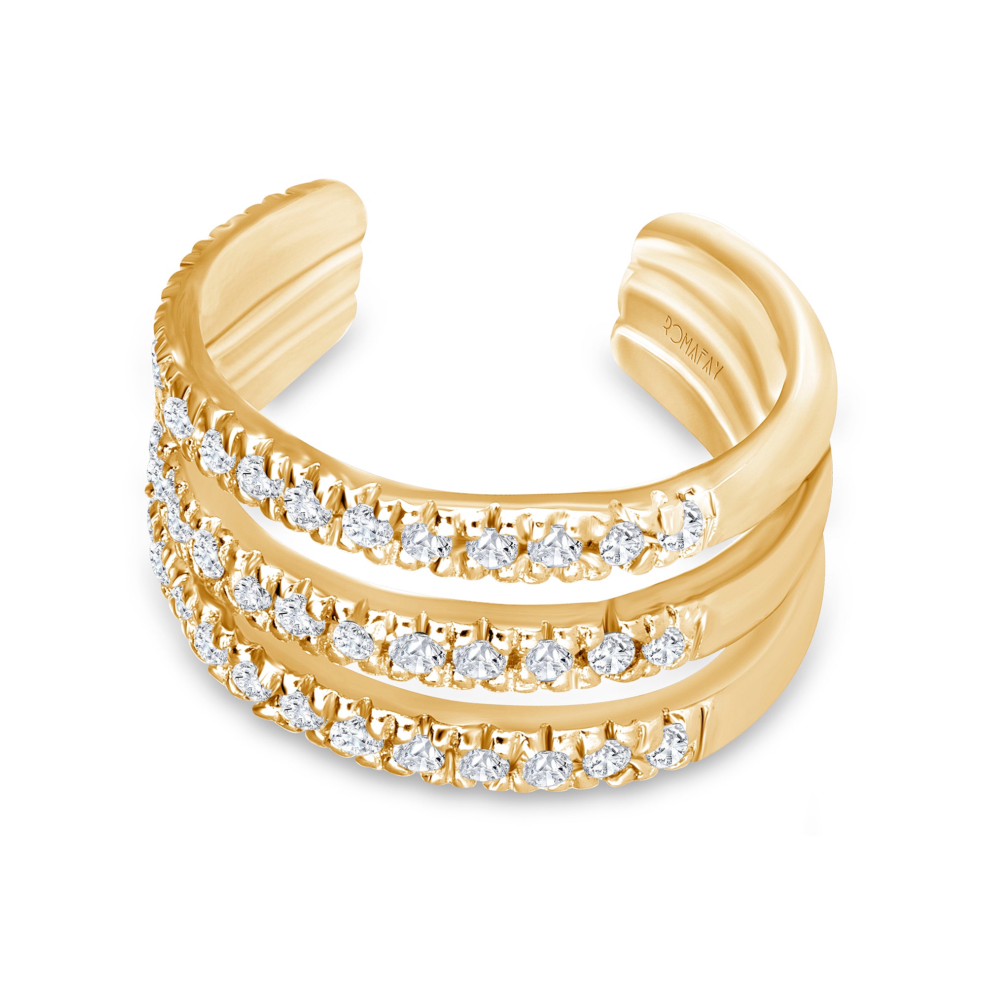 Triple Row Diamond Ear Cuff