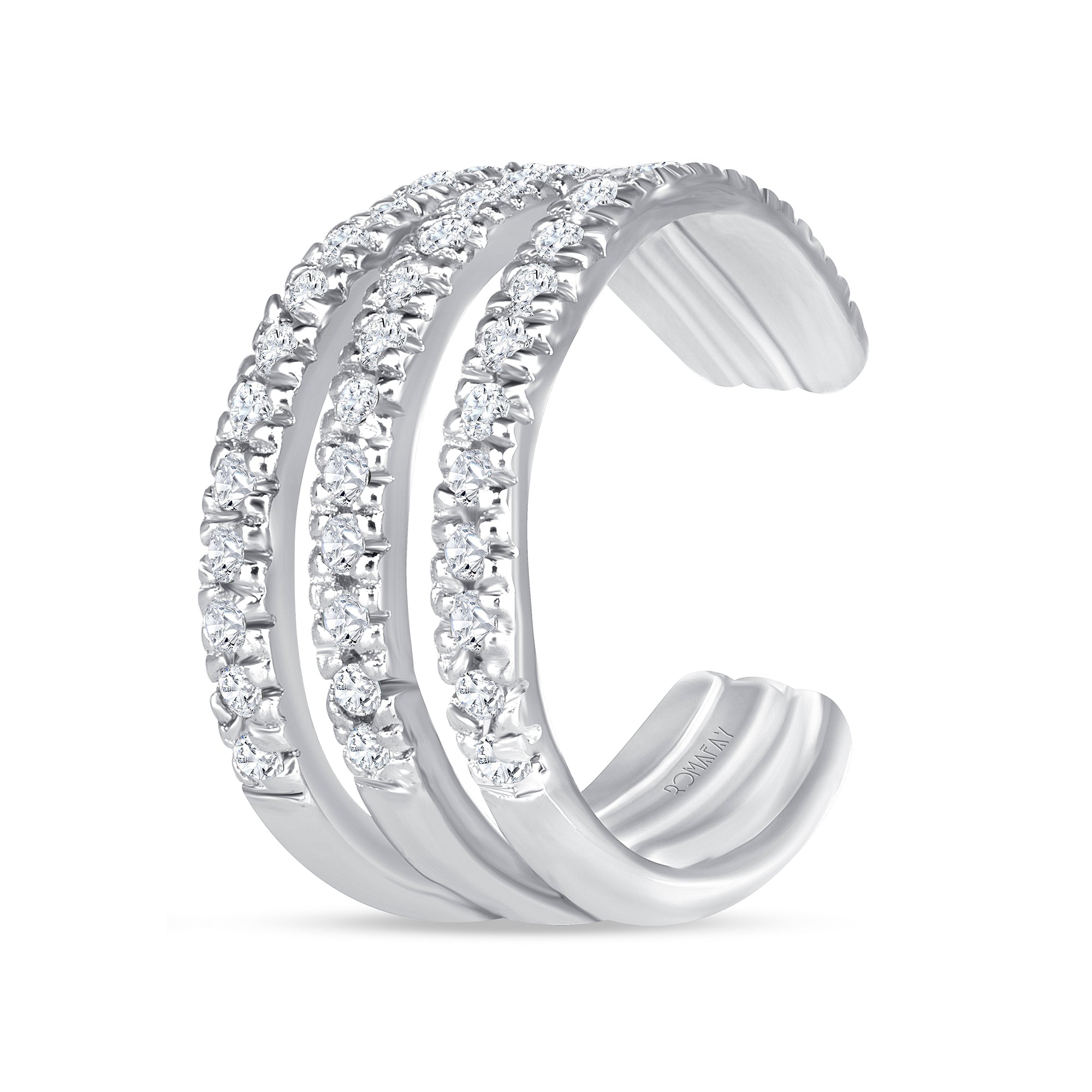 Triple Row Diamond Ear Cuff