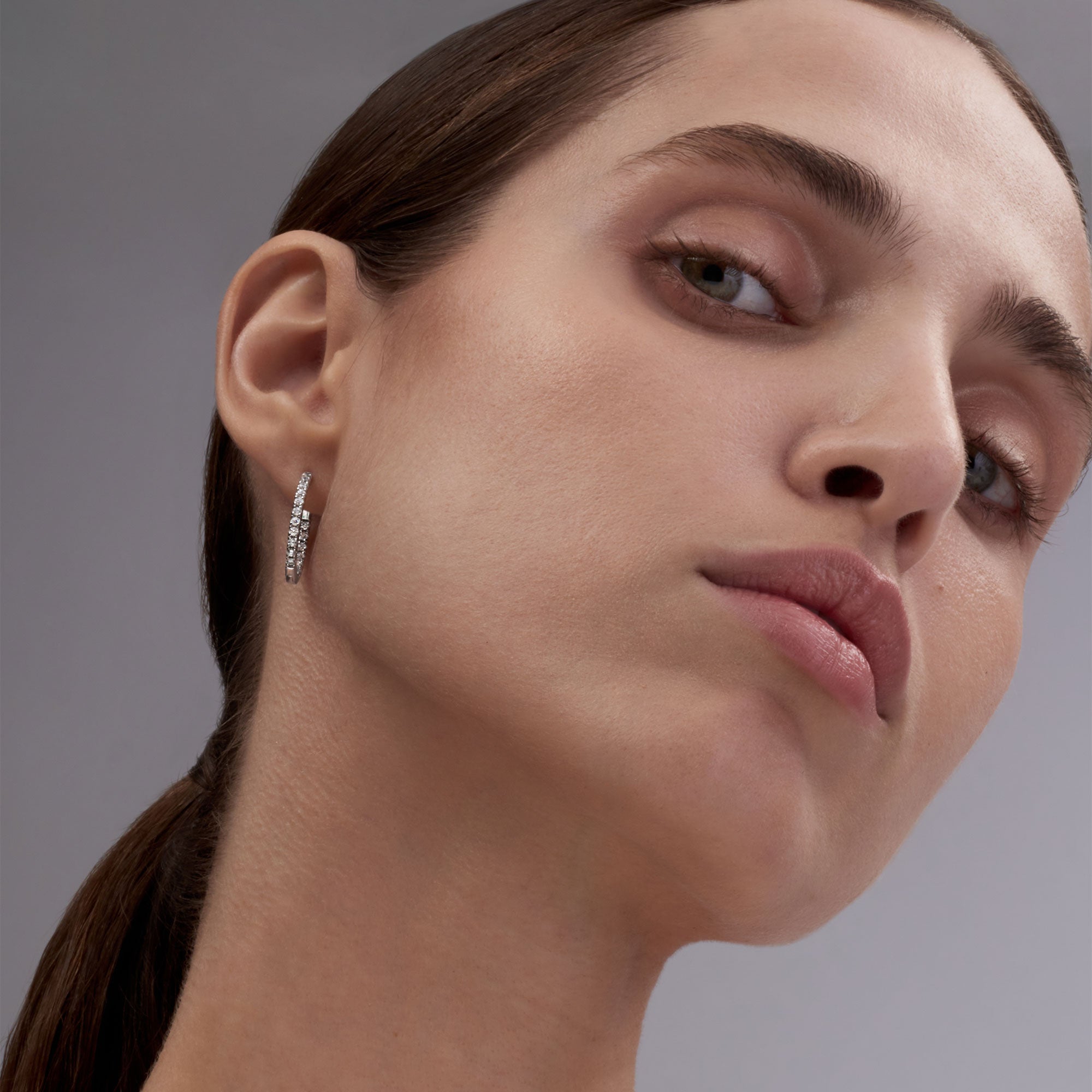 Round Inside Out Diamond Hoops (2mm Width)