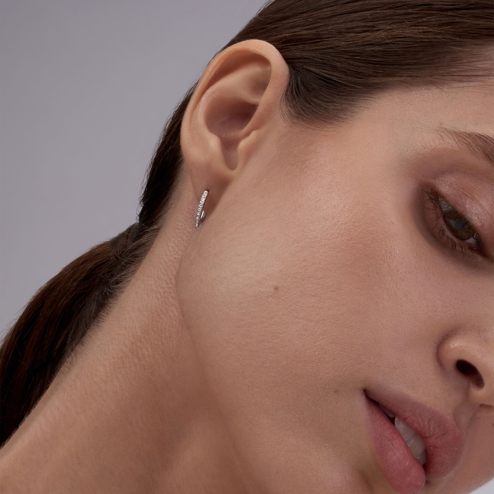 Pavé Diamond Small Hoops (15mm)