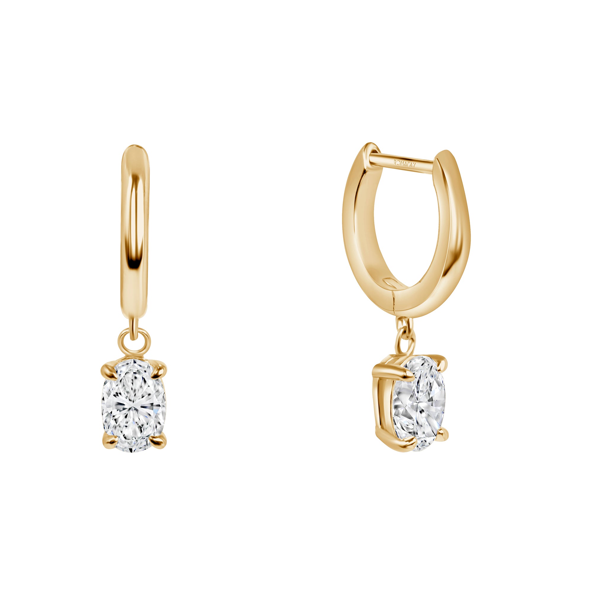 Hoops with Oval Diamond Drop