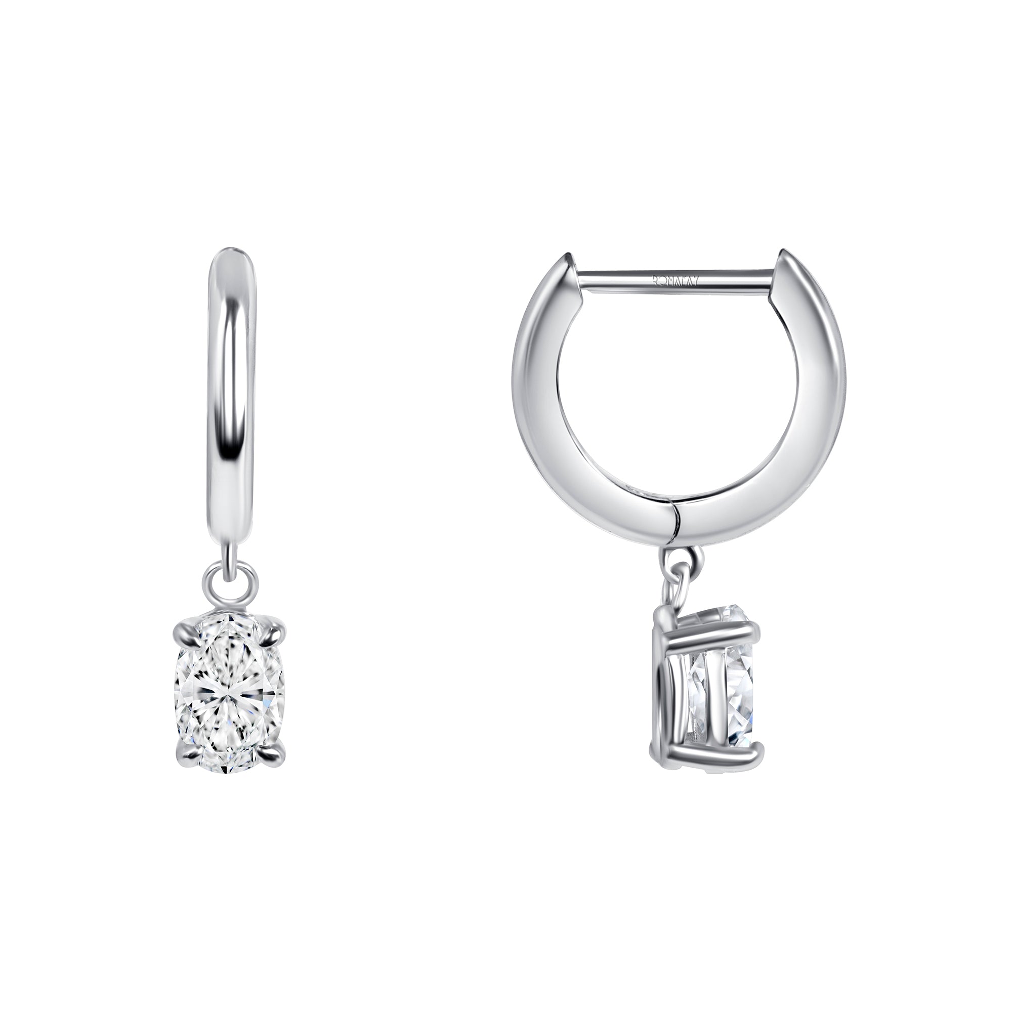 Hoops with Oval Diamond Drop