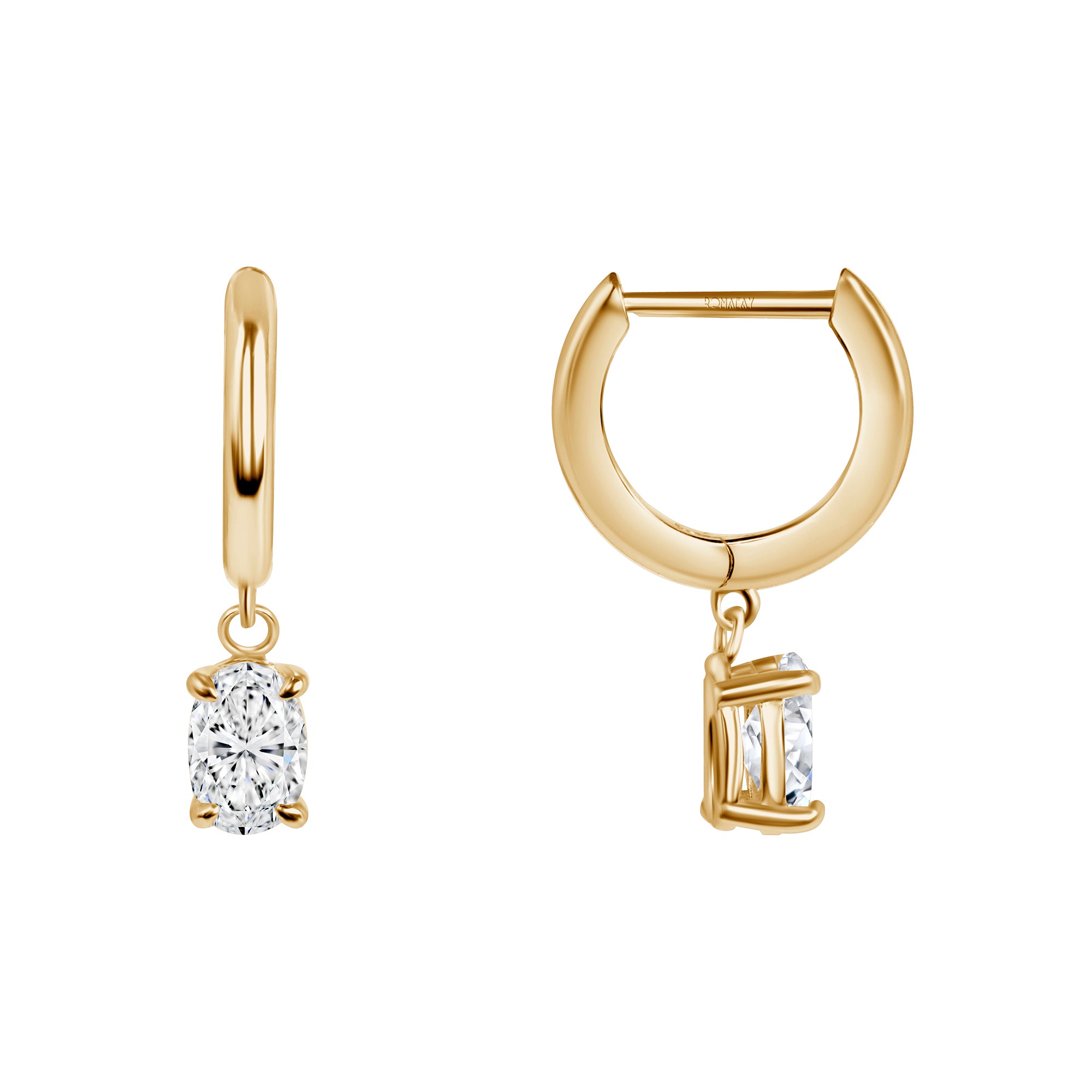 Hoops with Oval Diamond Drop
