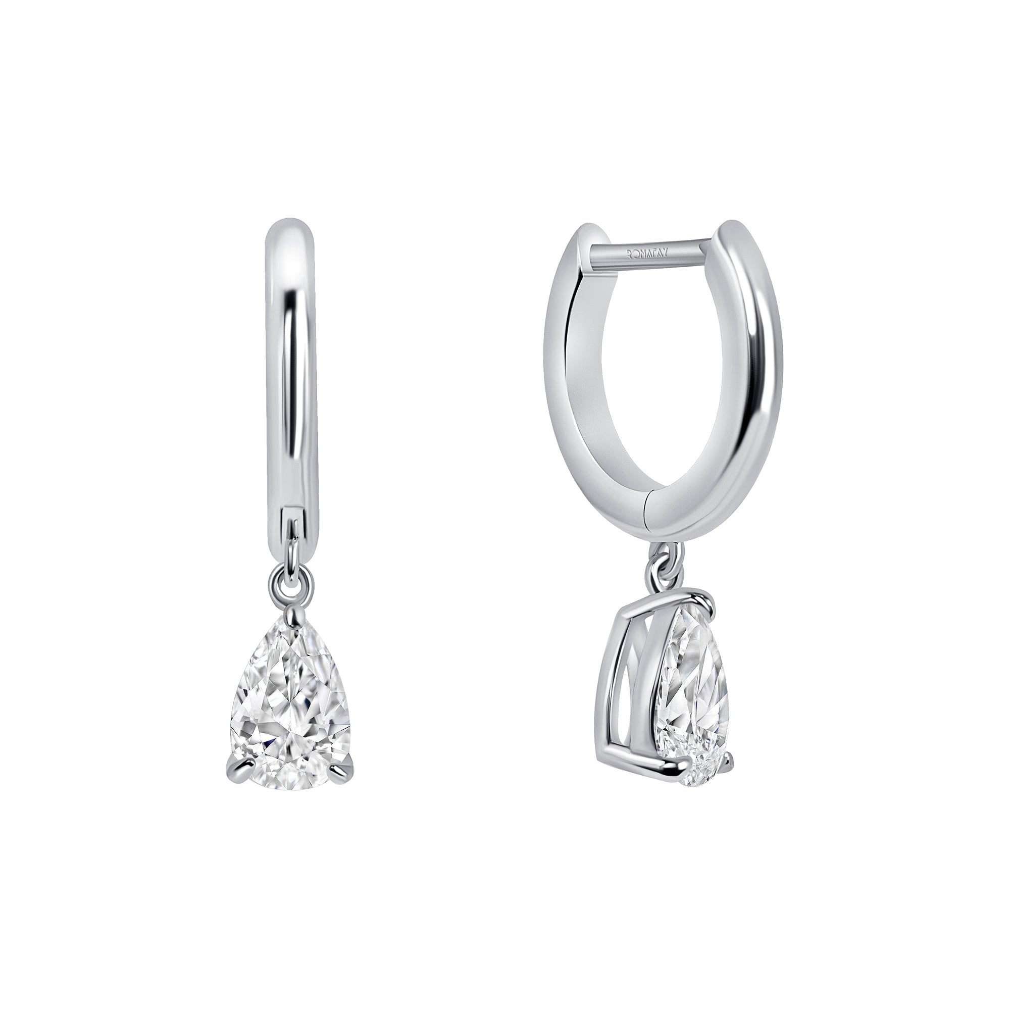 Hoops with Pear Diamond Drop