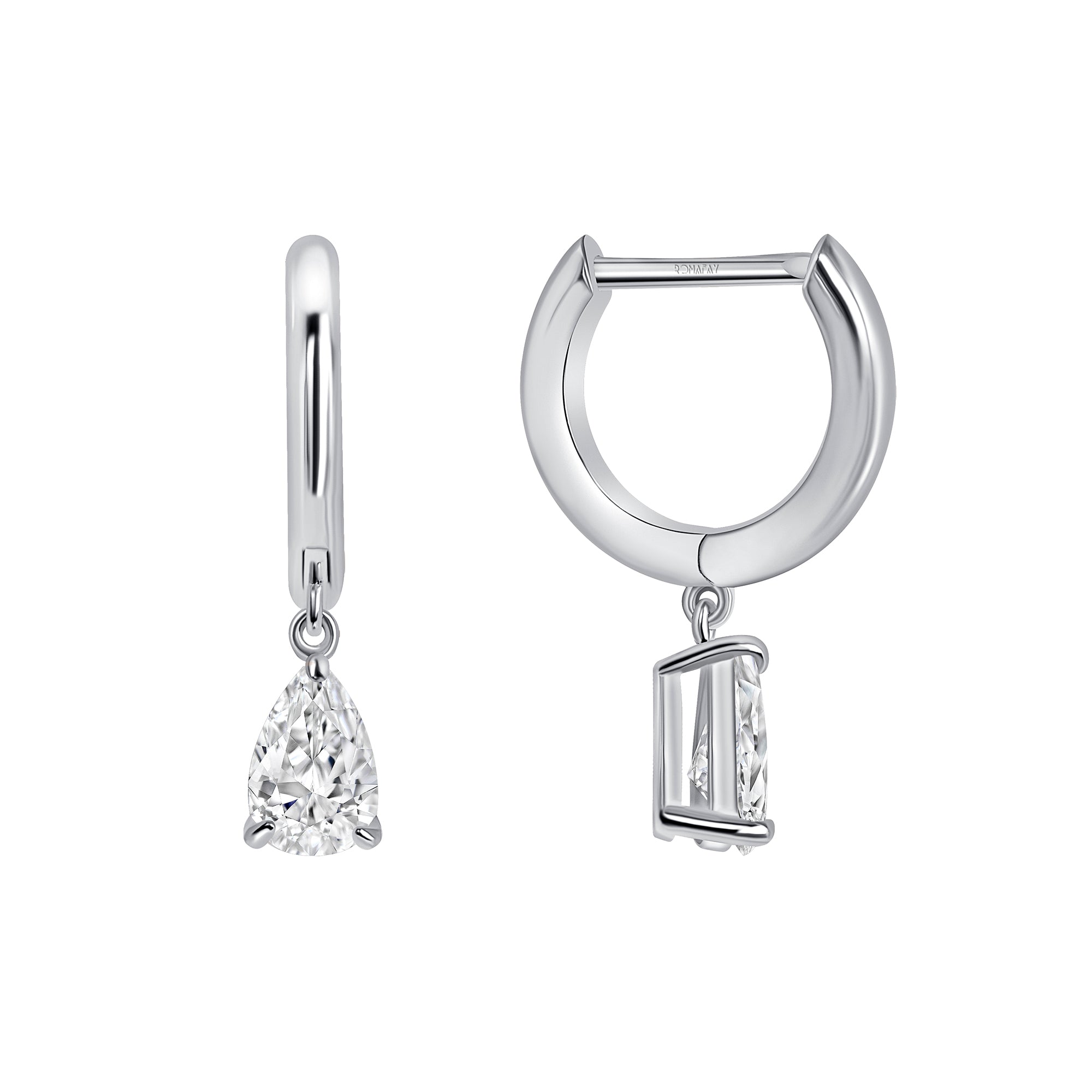 Hoops with Pear Diamond Drop