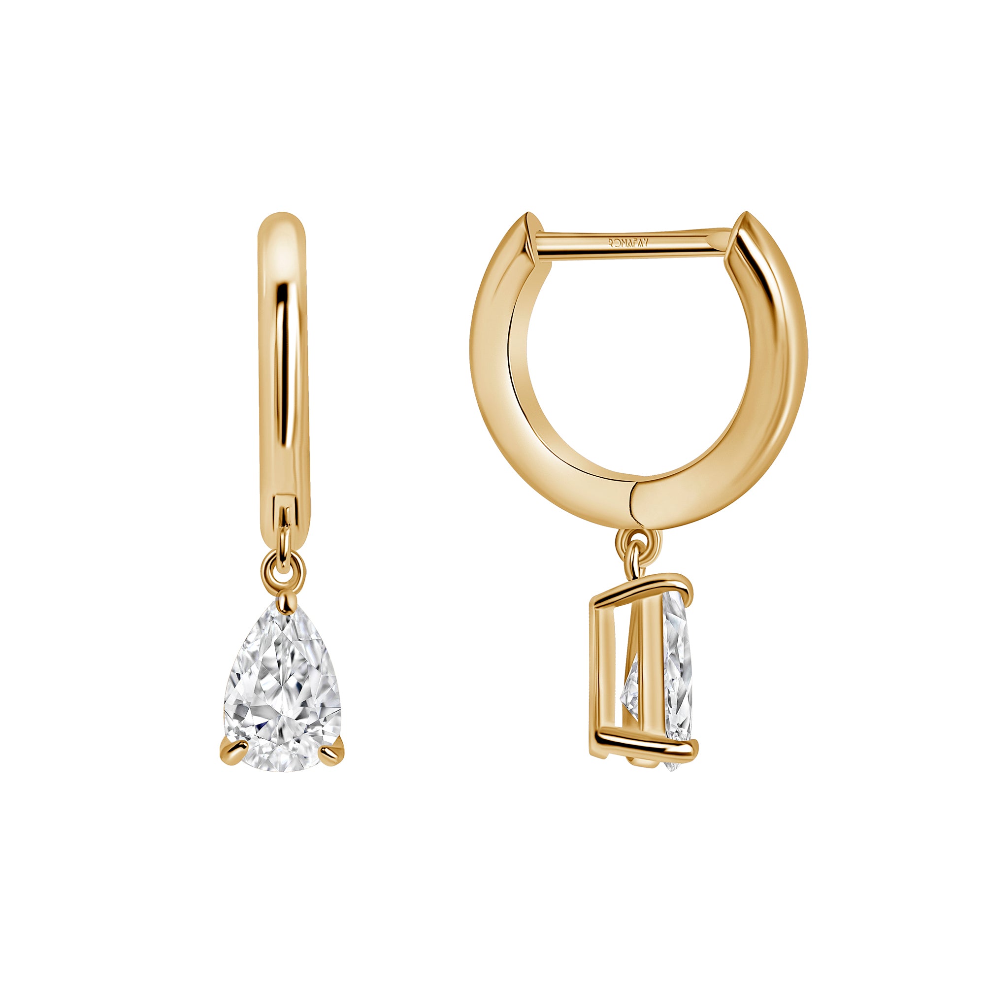 Hoops with Pear Diamond Drop