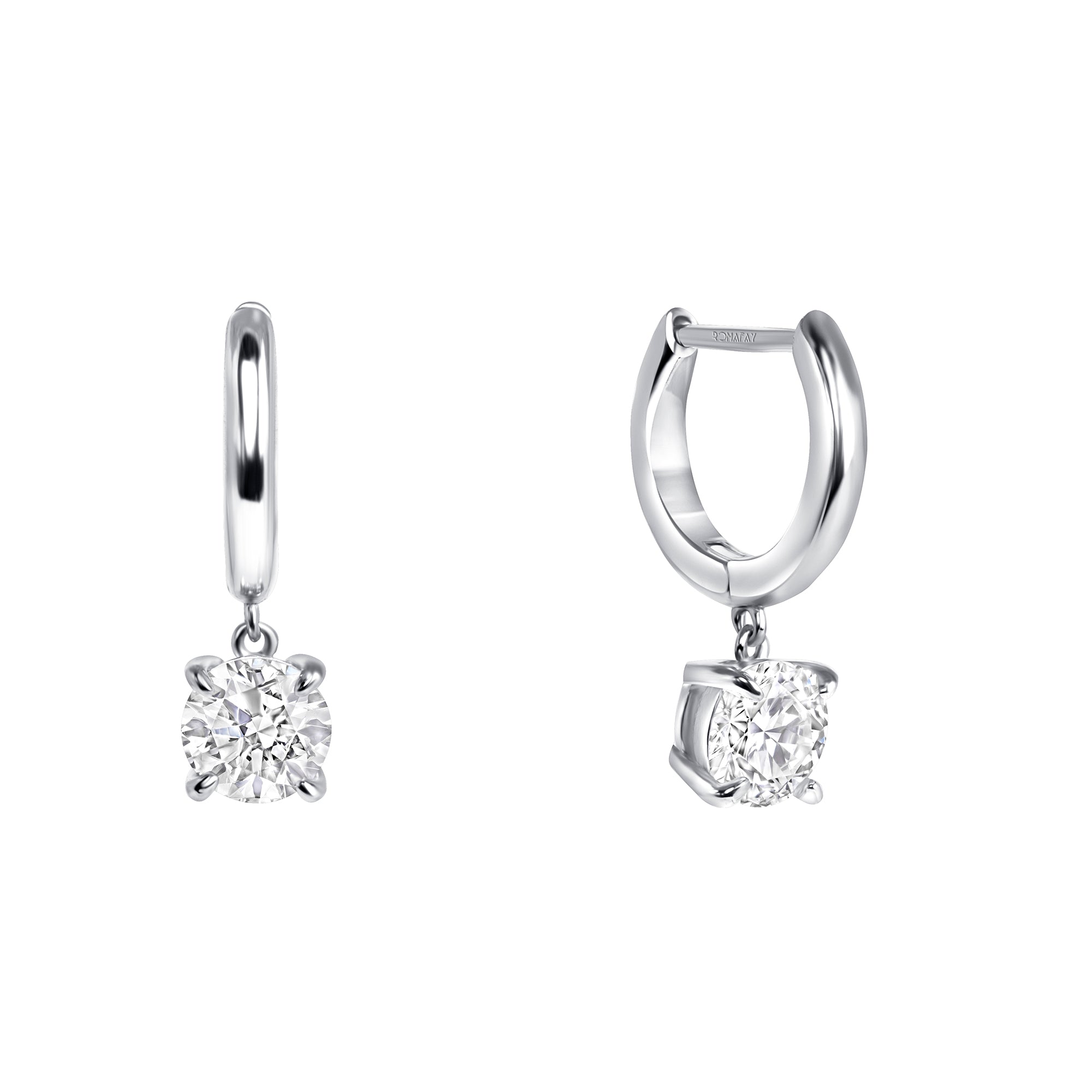 Hoops with Round Diamond Drop
