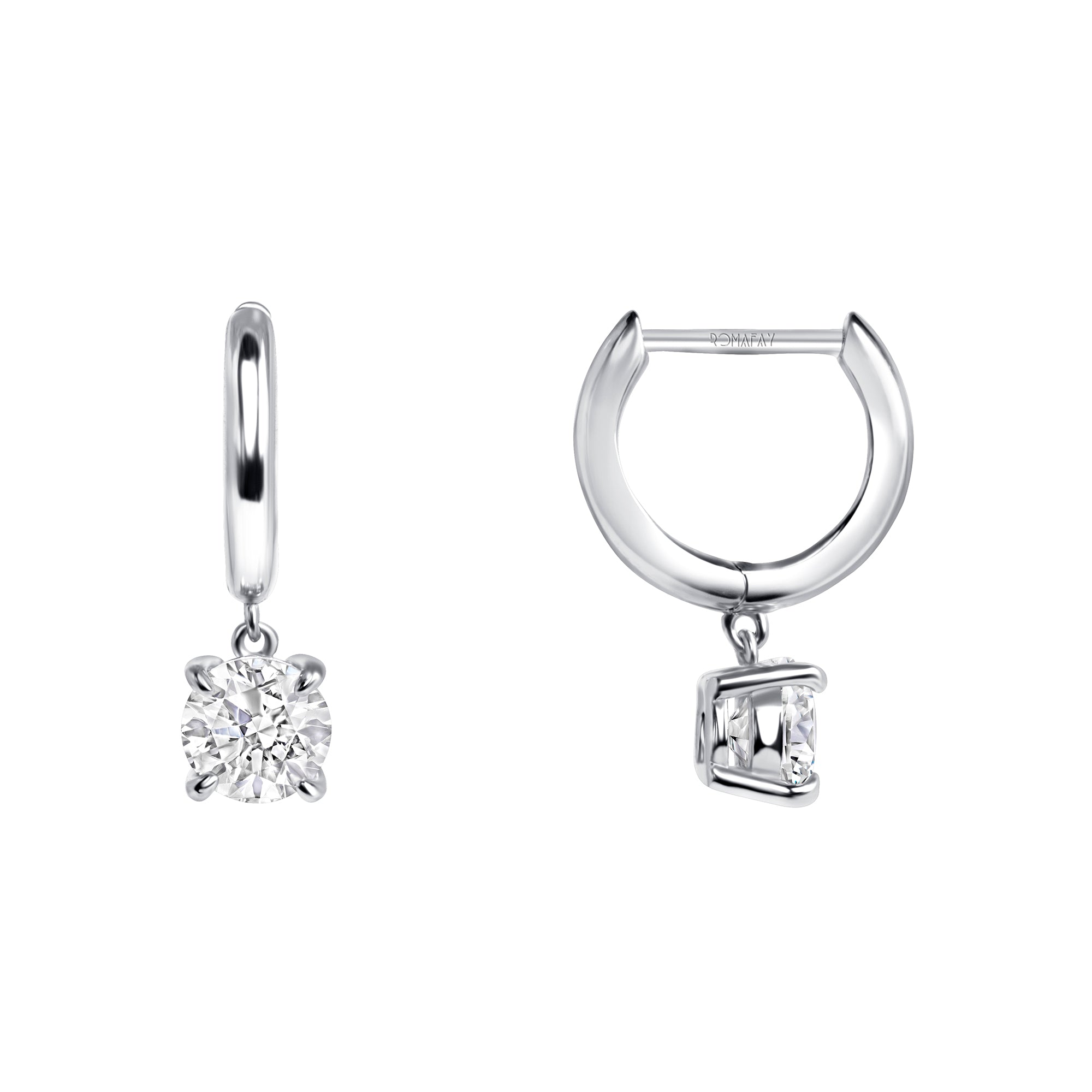 Hoops with Round Diamond Drop