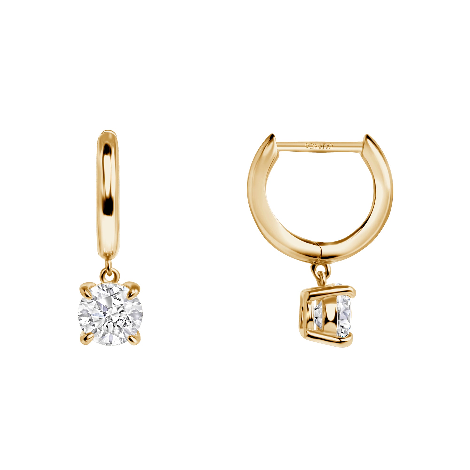 Hoops with Round Diamond Drop