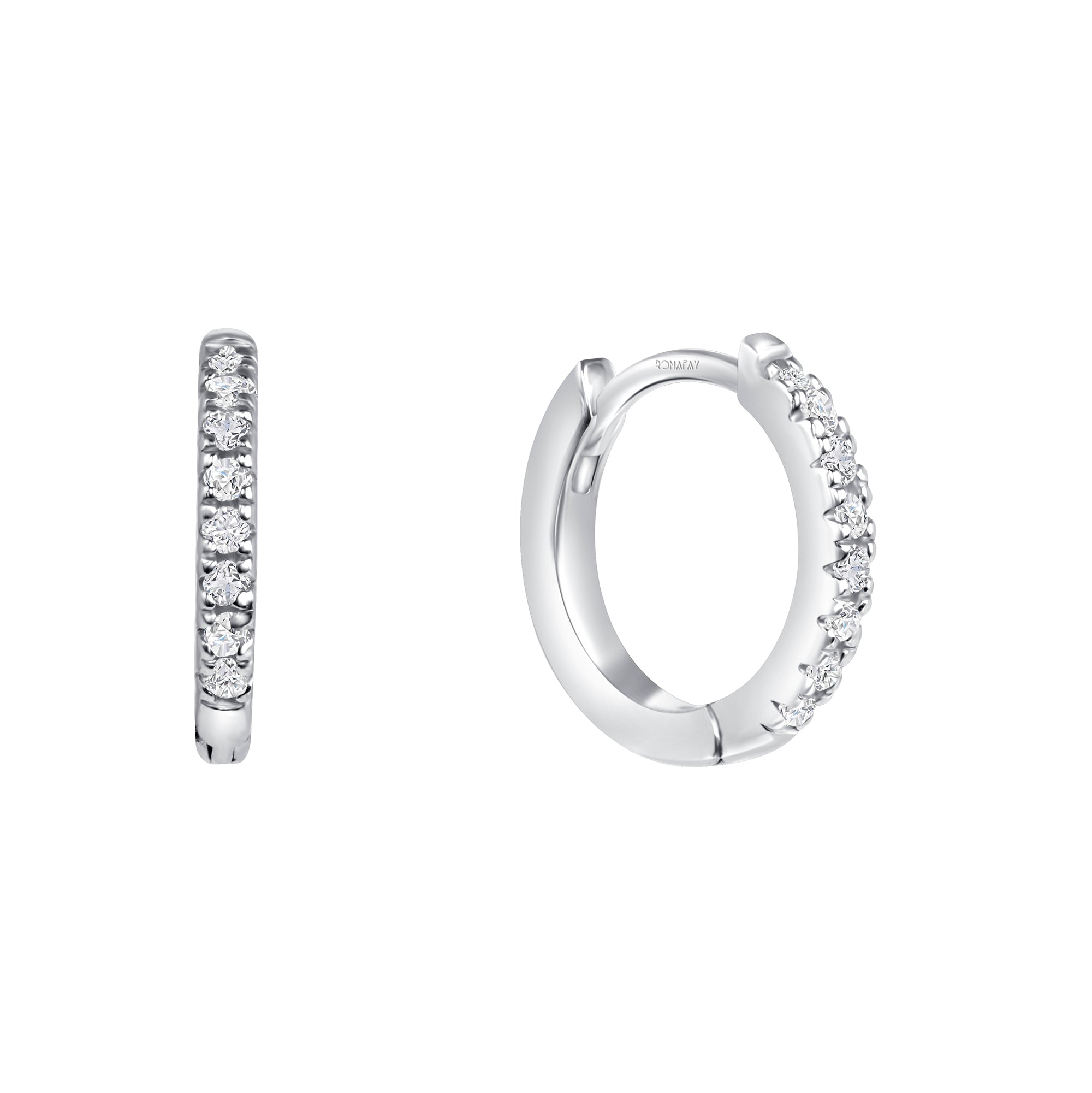 Pavé Diamond Huggie Hoops (12mm)