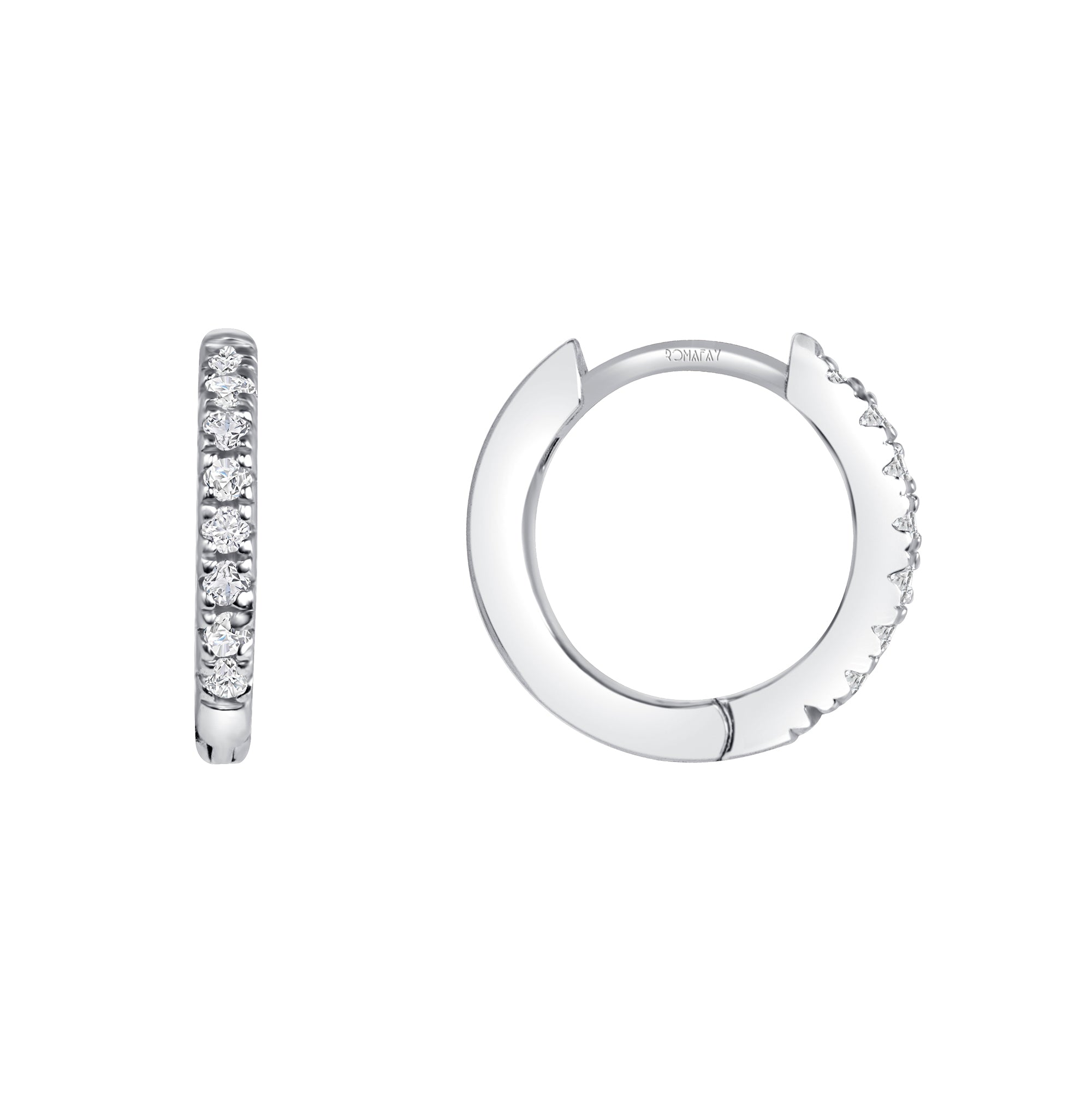 Pavé Diamond Huggie Hoops (12mm)