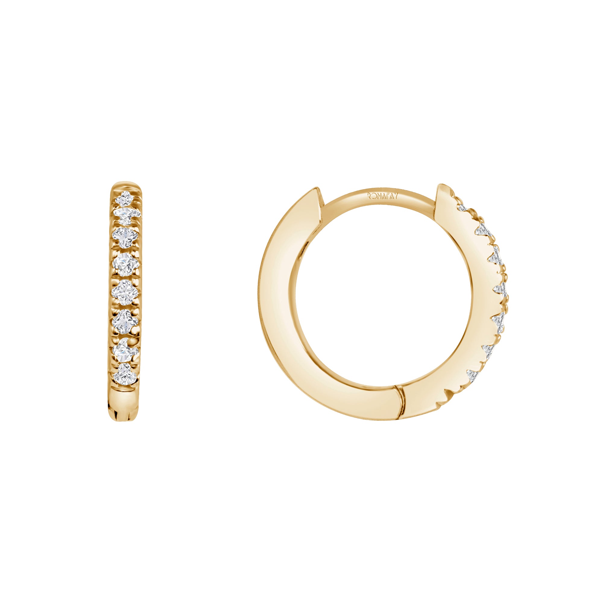 Pavé Diamond Huggie Hoops (12mm)