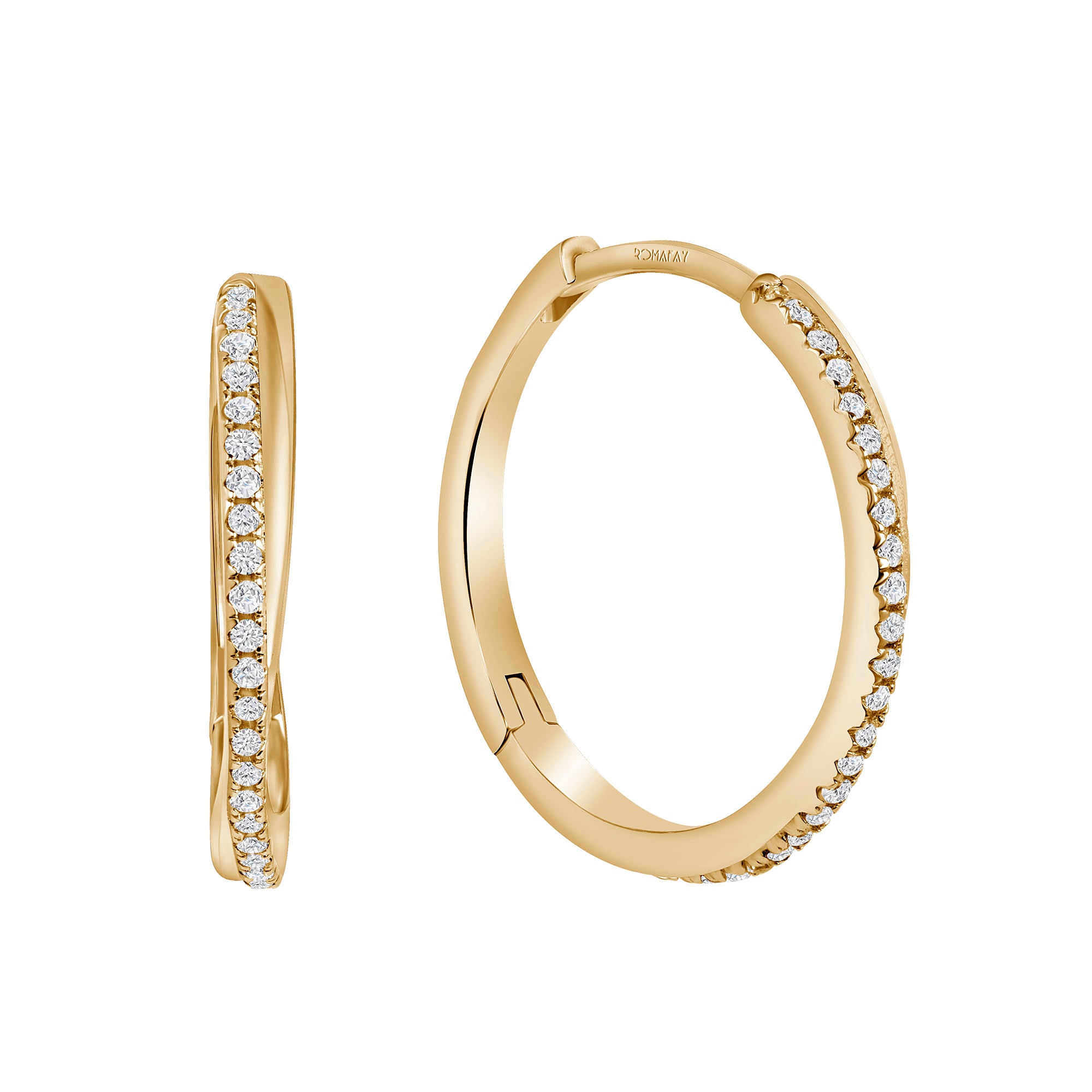 Crossover Pavé Diamond Hoops