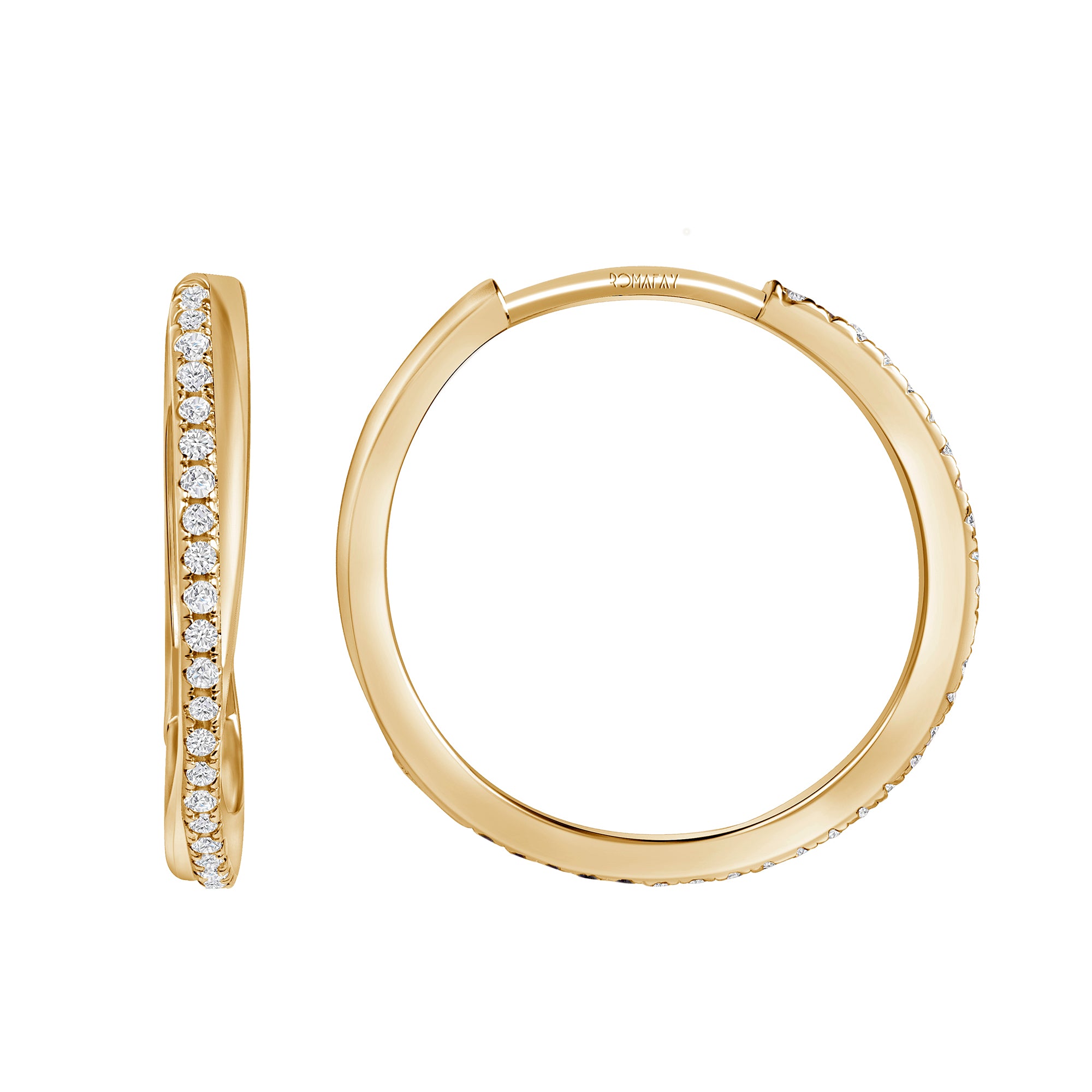 Crossover Pavé Diamond Hoops