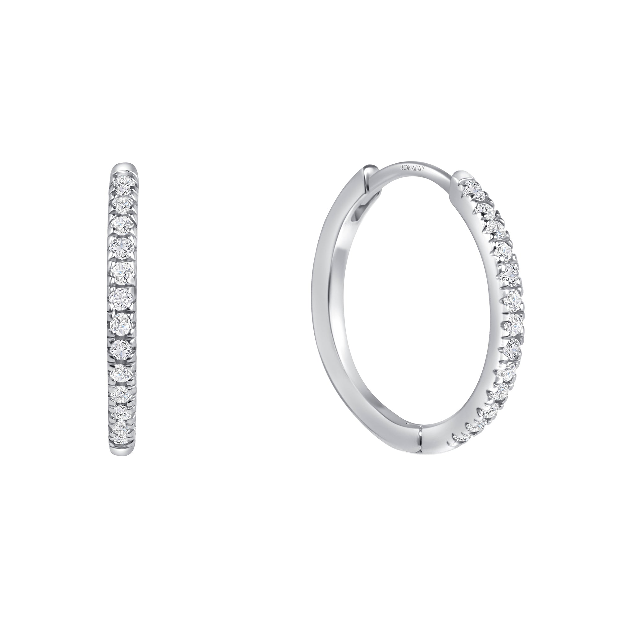 Pavé Diamond Medium Hoops (18mm)
