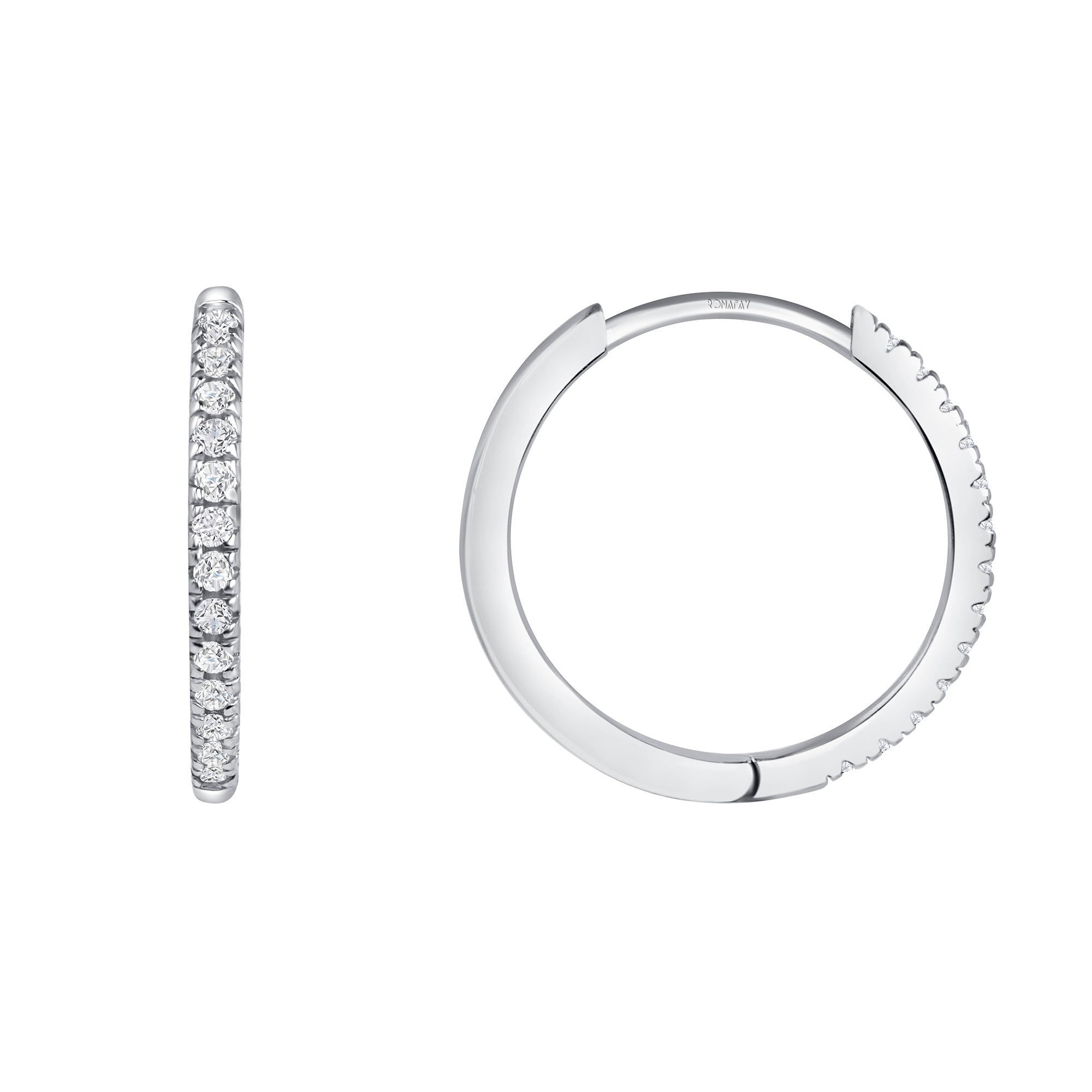 Pavé Diamond Medium Hoops (18mm)