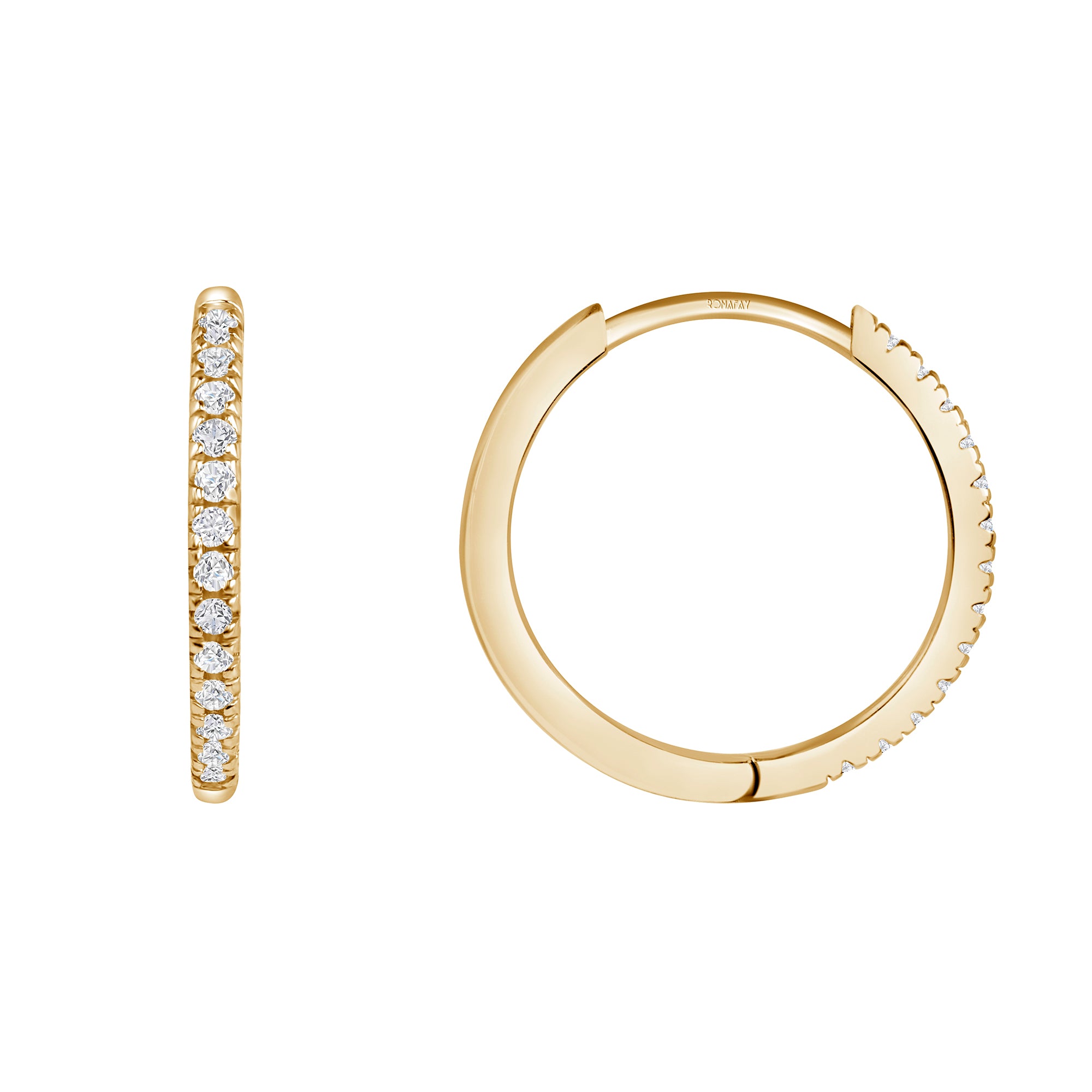 Pavé Diamond Medium Hoops (18mm)