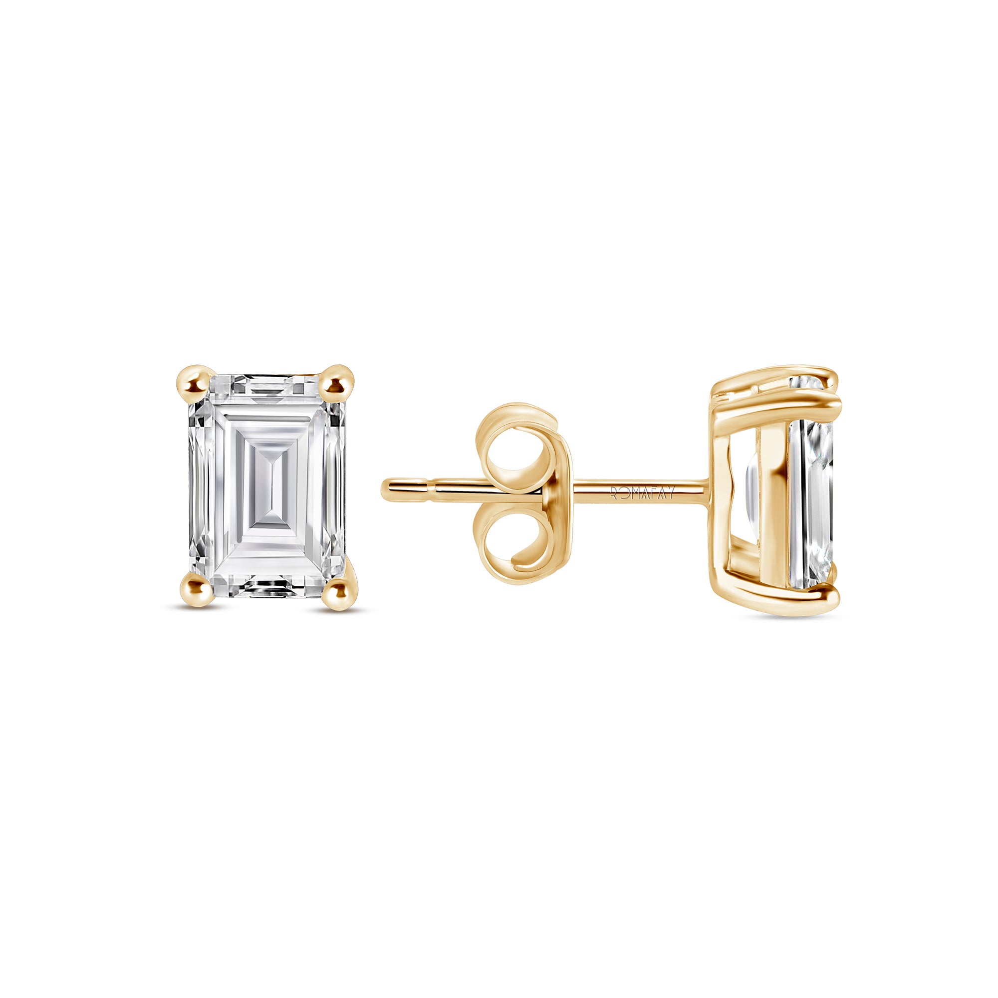 Emerald Diamond Studs (2CT)