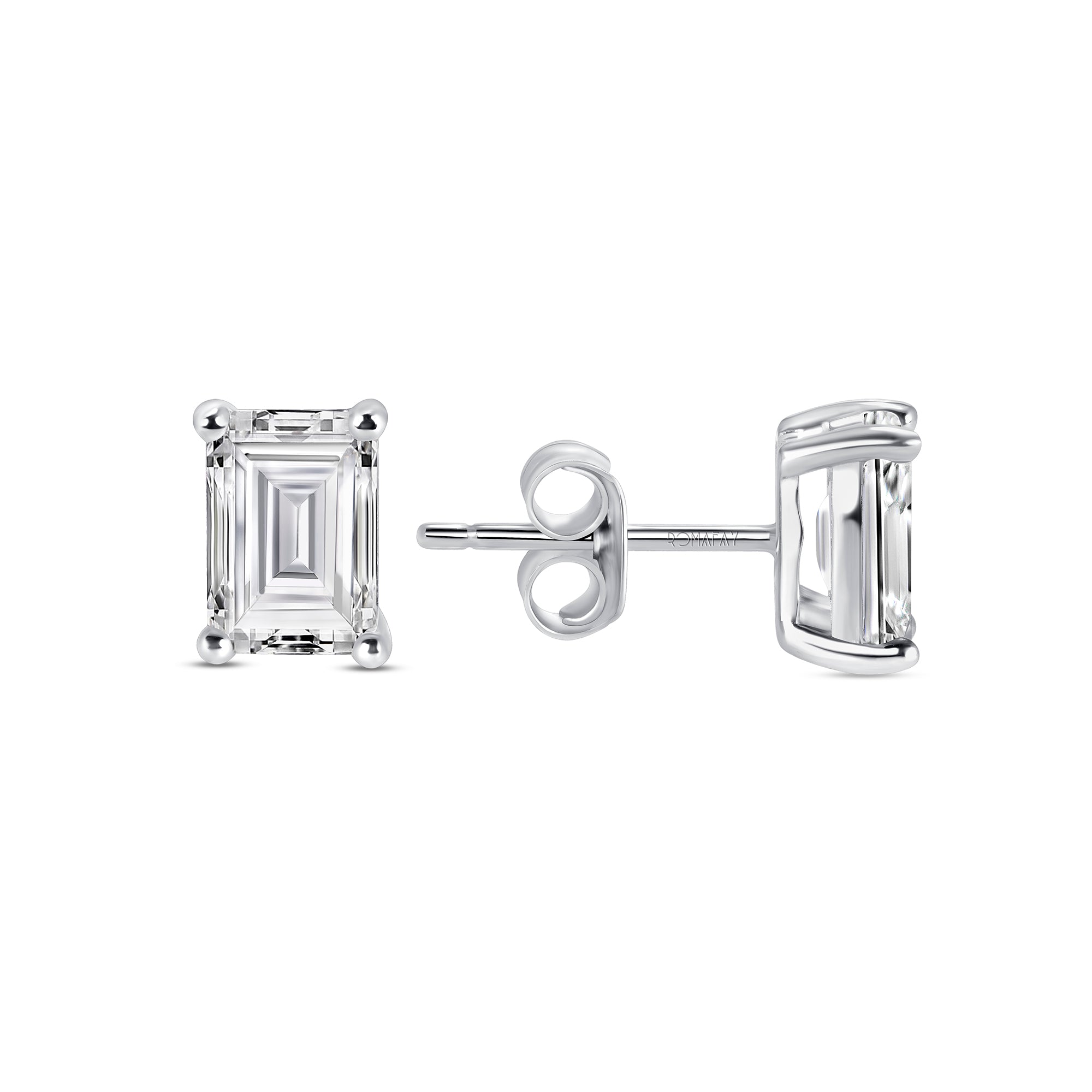 Emerald Diamond Studs (2CT)