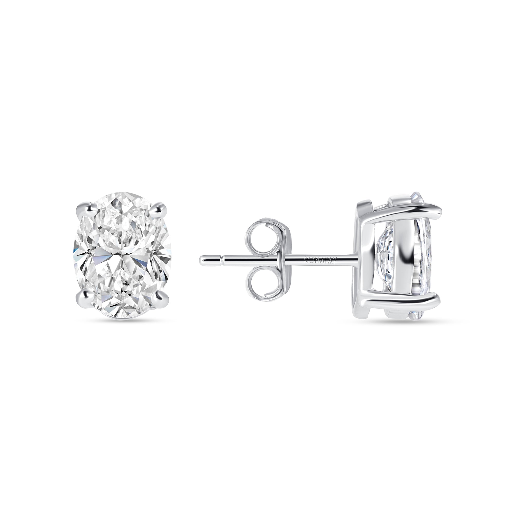 Oval Diamond Studs (4CT)