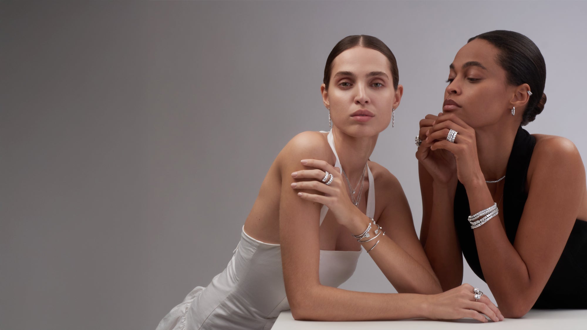 Two Girl Wear Lab Grown Diamond Jewelery -Romafay