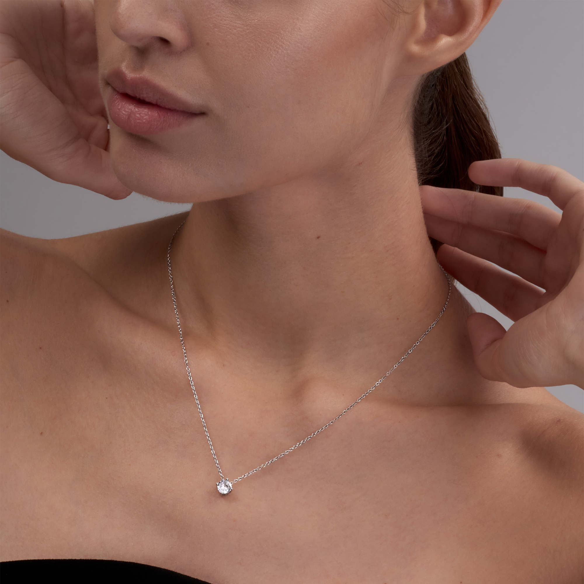 Round Solitaire Pendant Necklace (0.75CT)