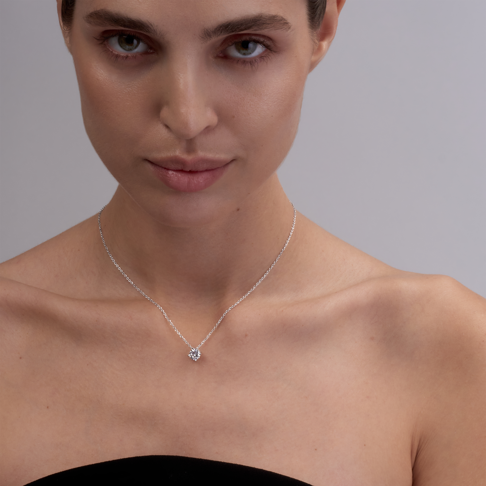 Round Solitaire Pendant Necklace (1CT)