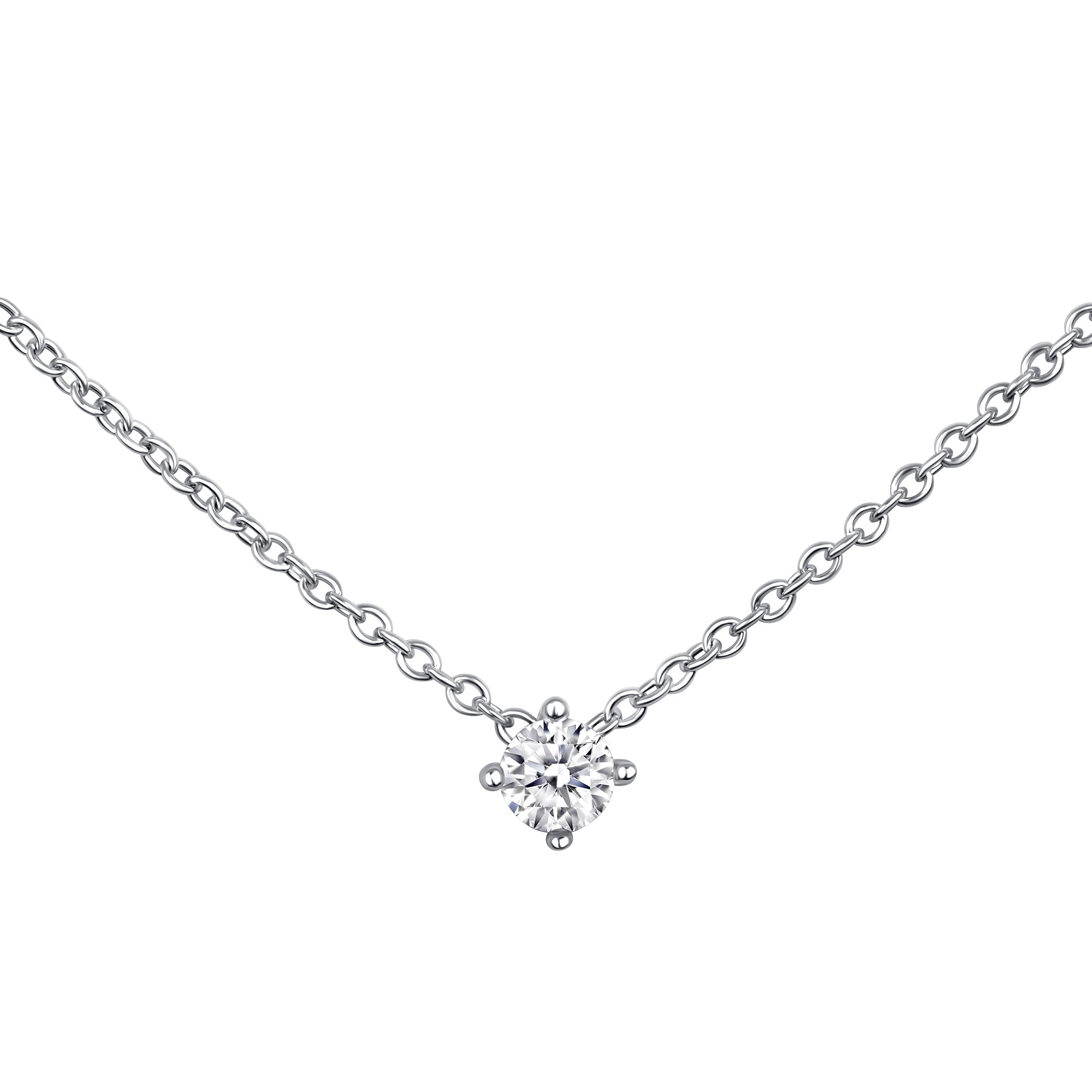 Round Solitaire Pendant Necklace (0.25CT)