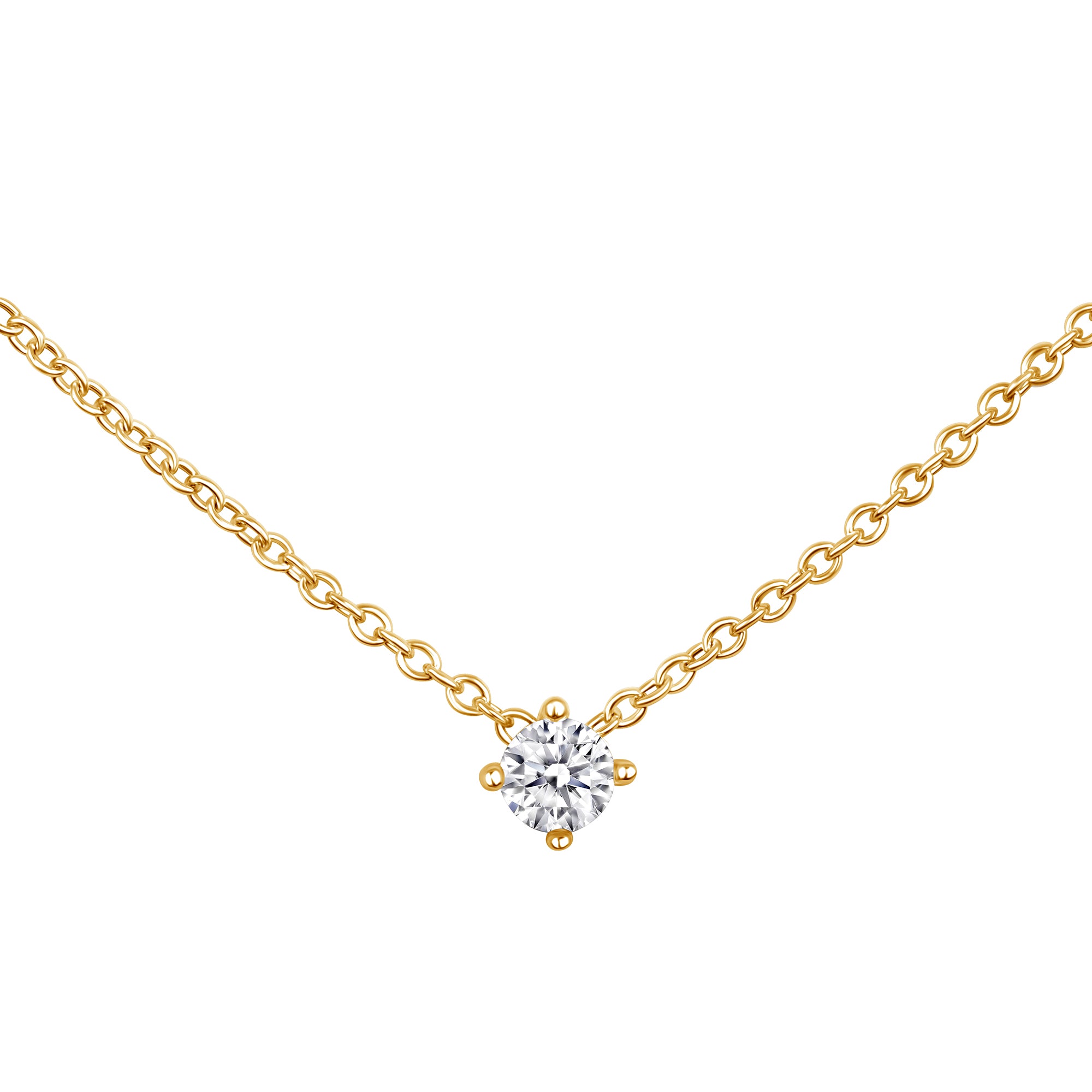 Round Solitaire Pendant Necklace (0.25CT)