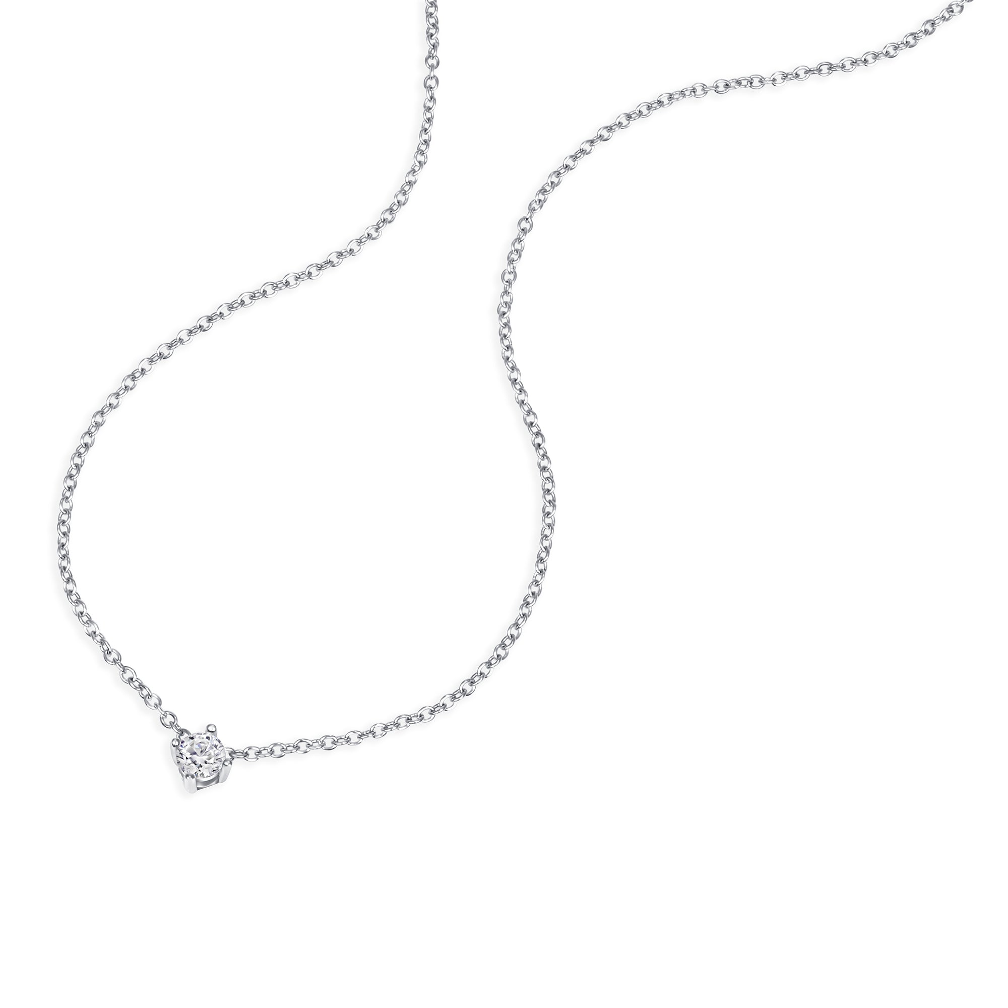 Round Solitaire Pendant Necklace (0.25CT)