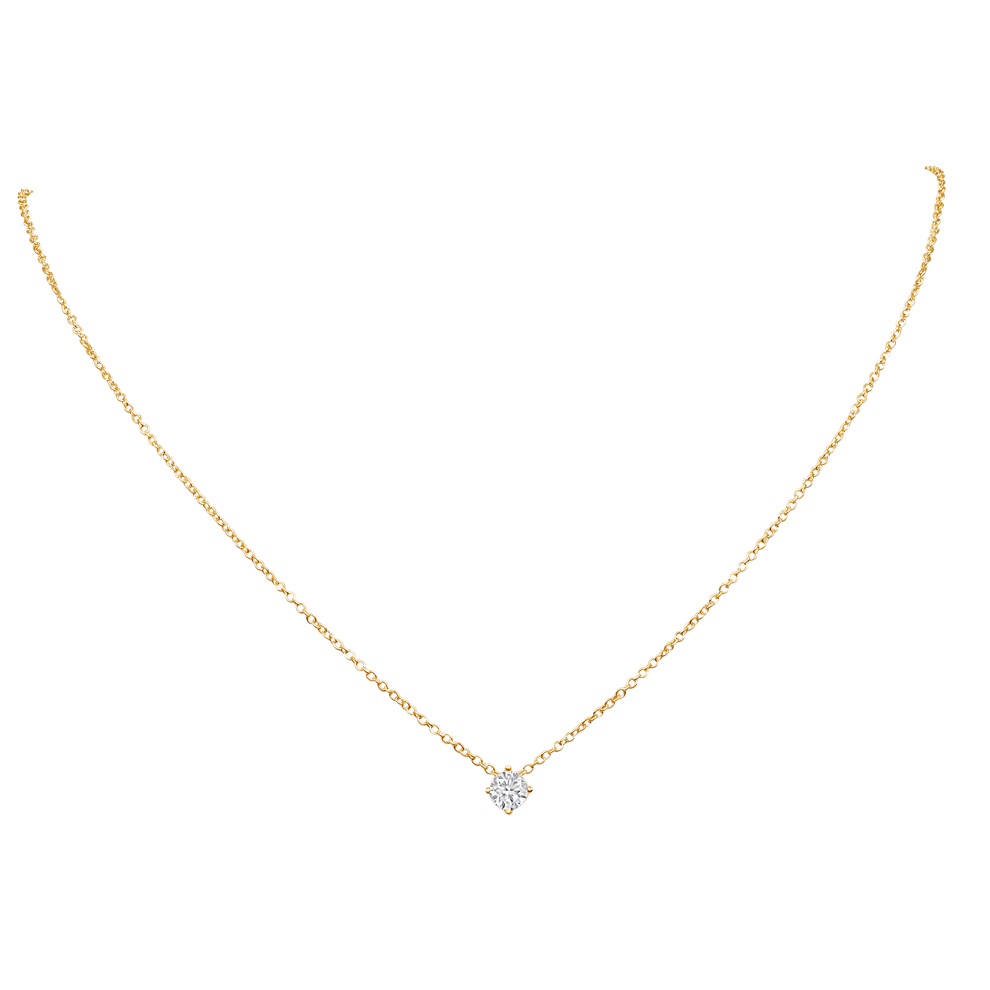 Round Solitaire Pendant Necklace (0.5CT)