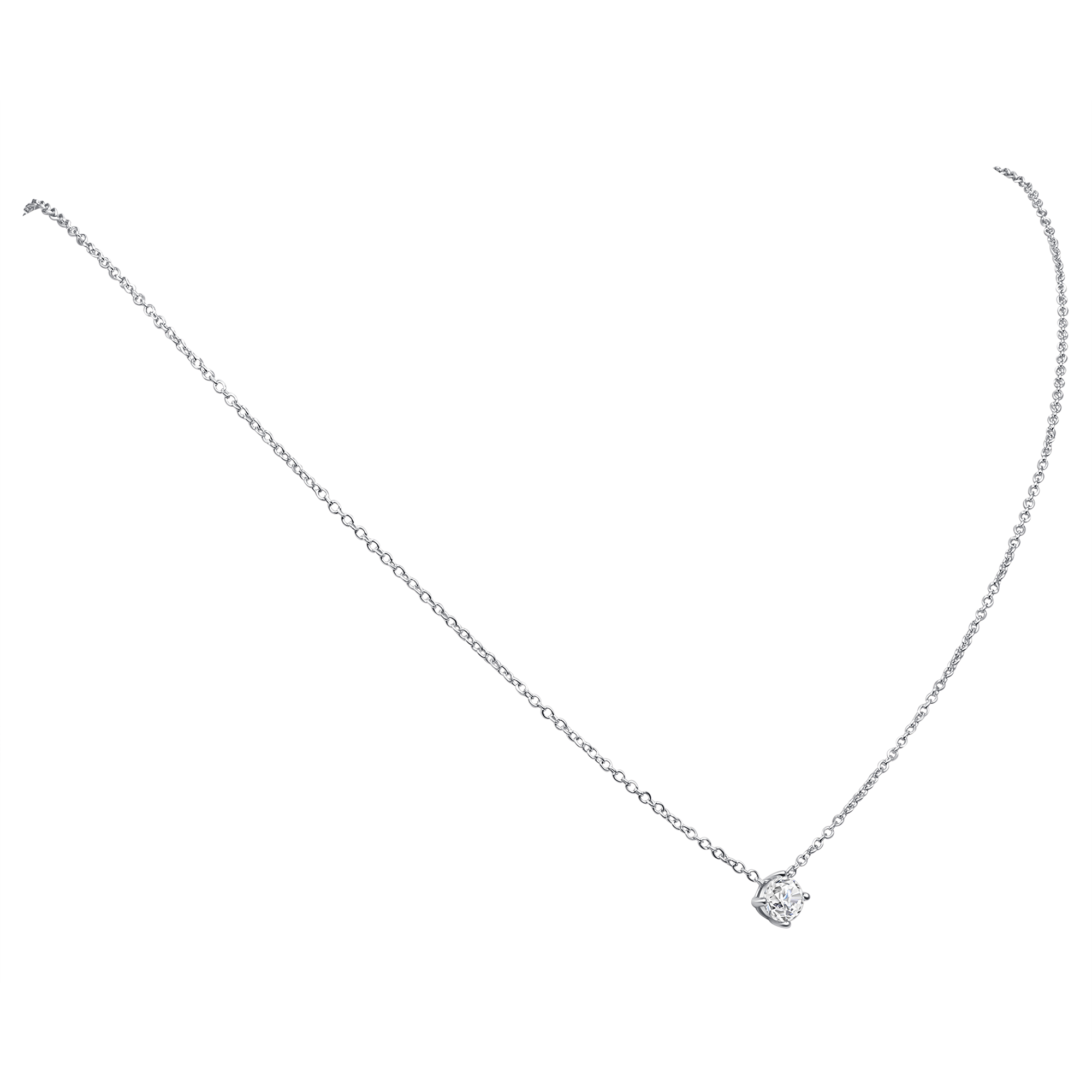 Round Solitaire Pendant Necklace (0.5CT)