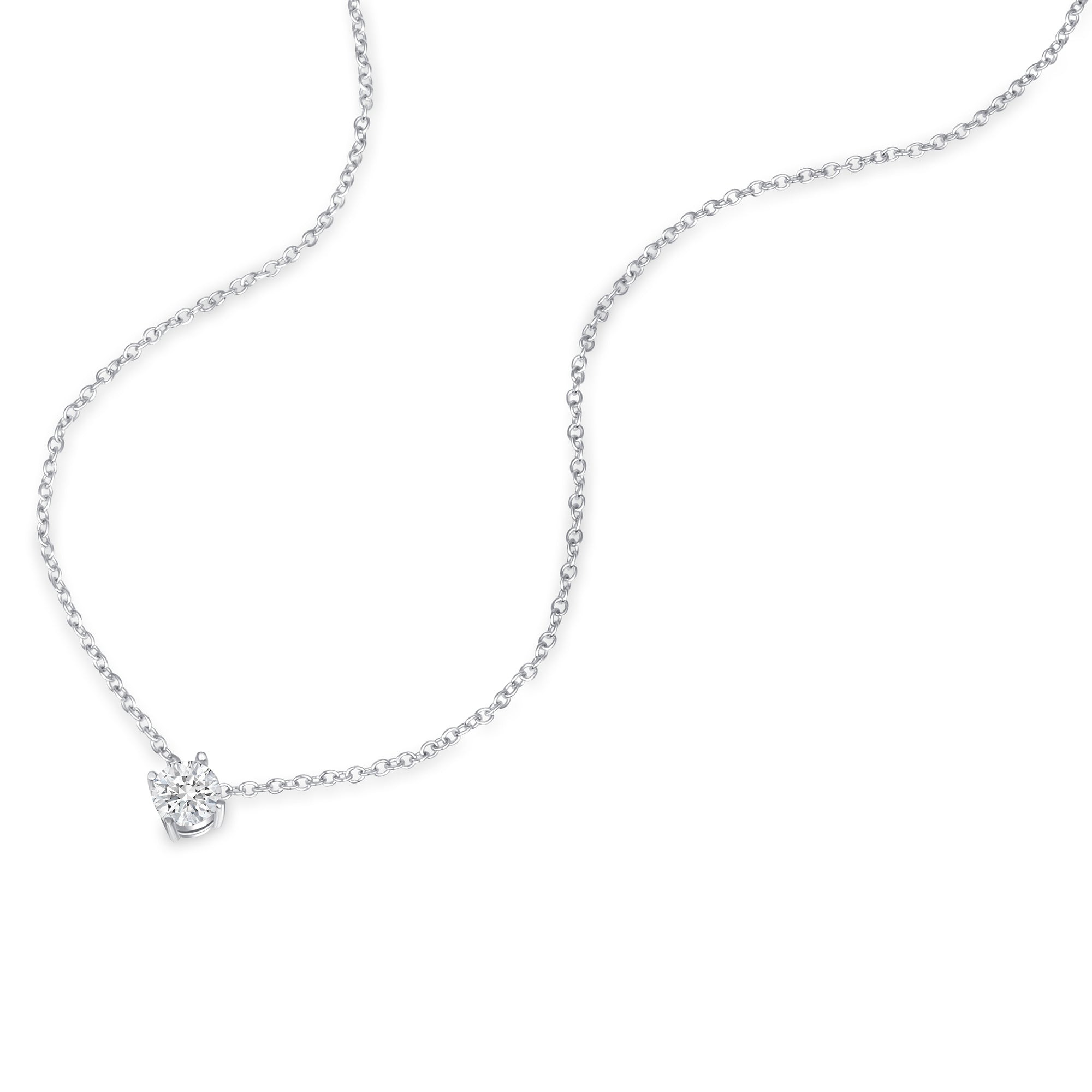 Round Solitaire Pendant Necklace (0.5CT)