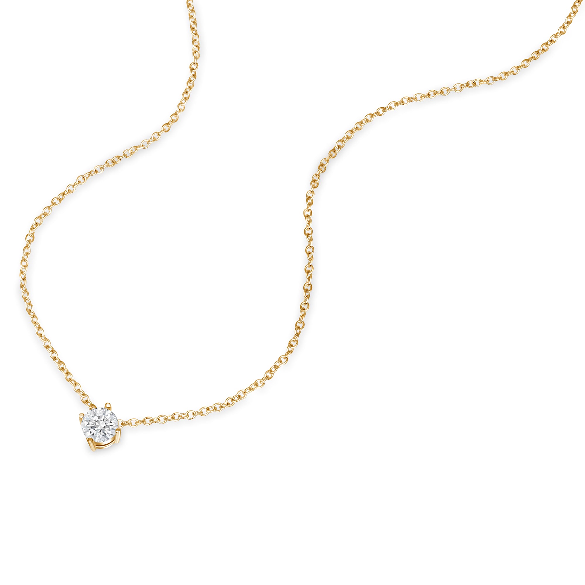 Round Solitaire Pendant Necklace (0.5CT)