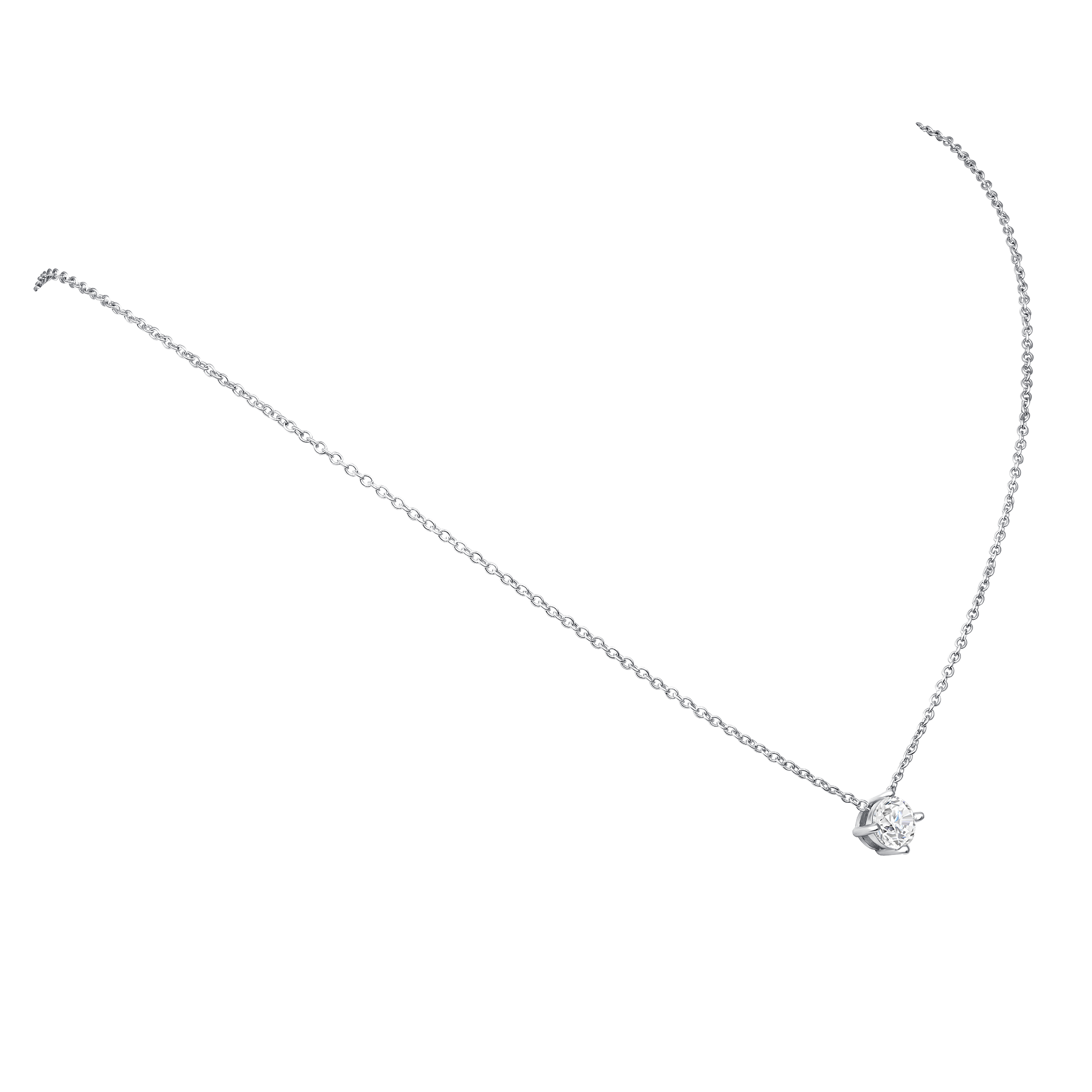 Round Solitaire Pendant Necklace (0.75CT)