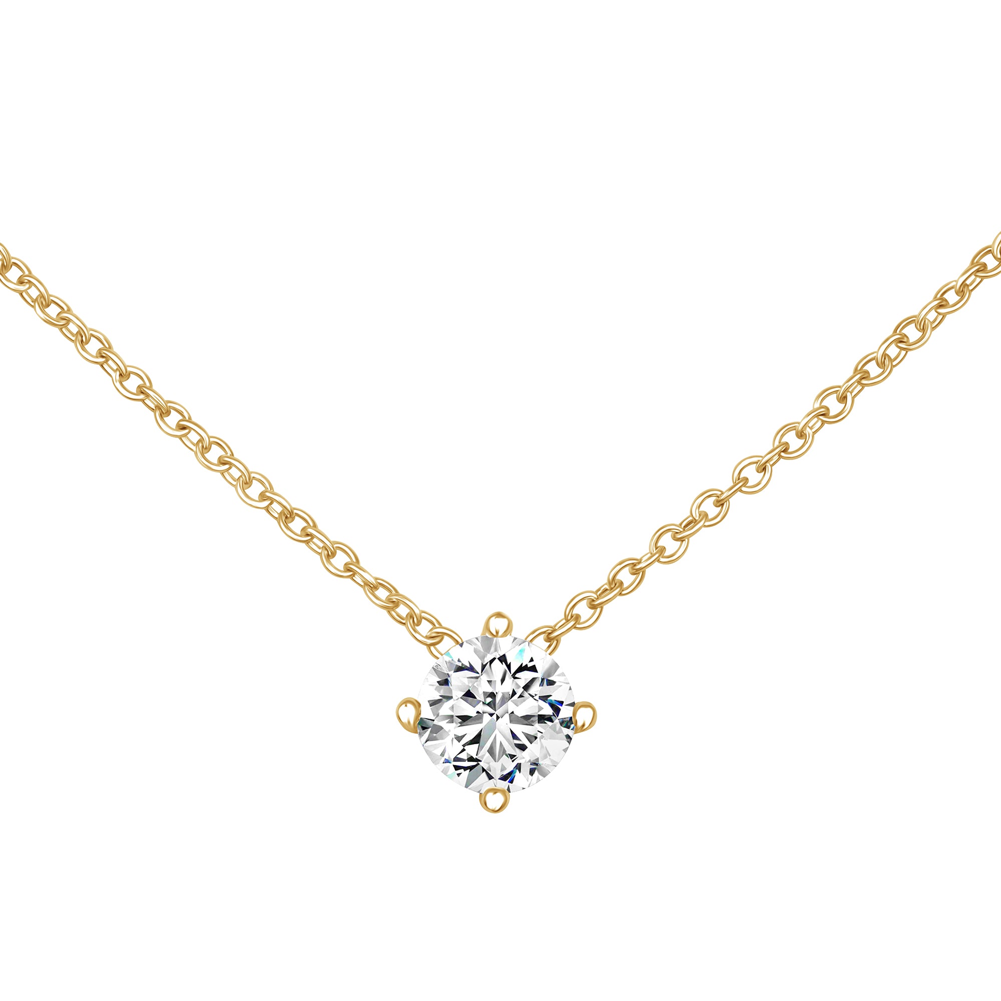 Round Solitaire Pendant Necklace (0.75CT)