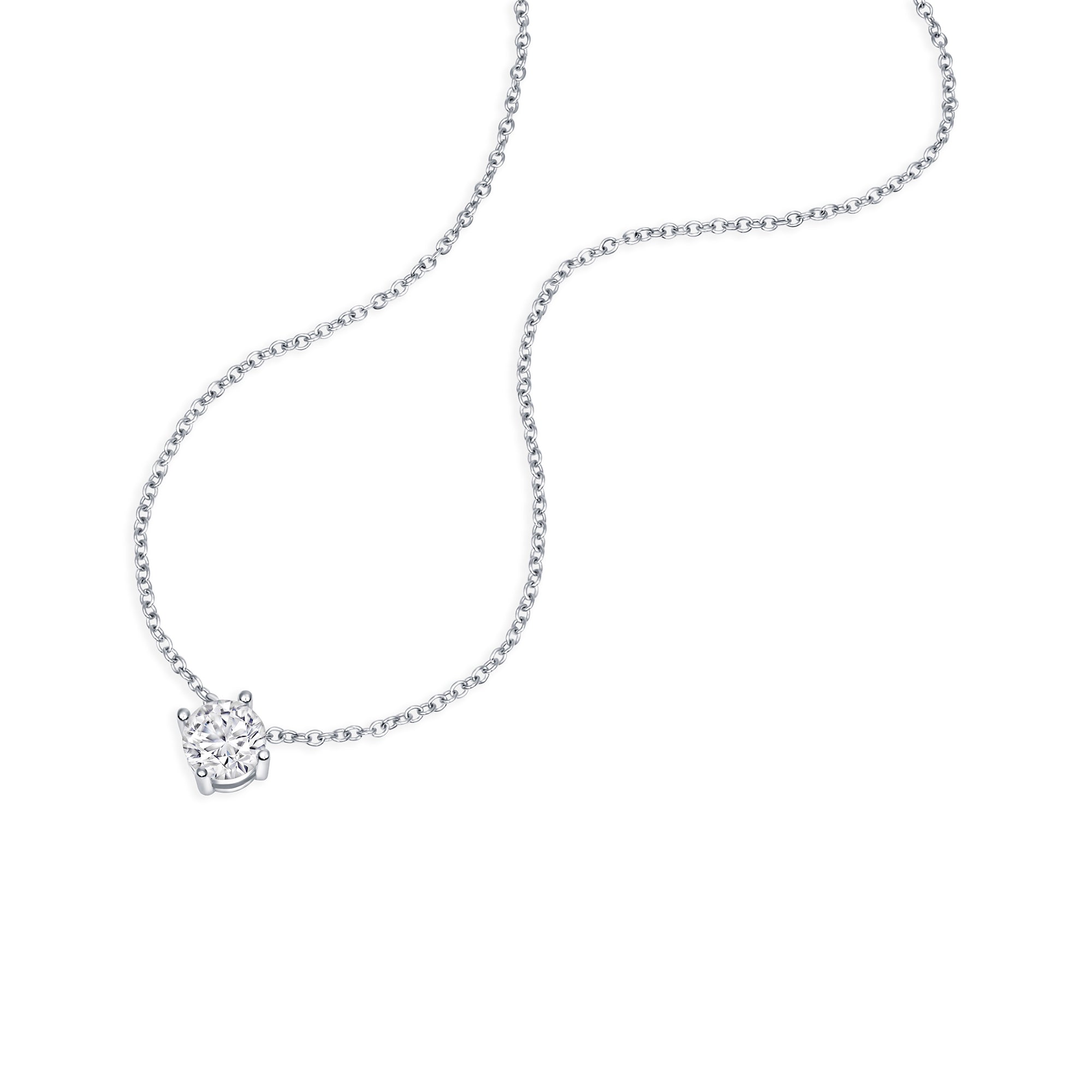 Round Solitaire Pendant Necklace (0.75CT)