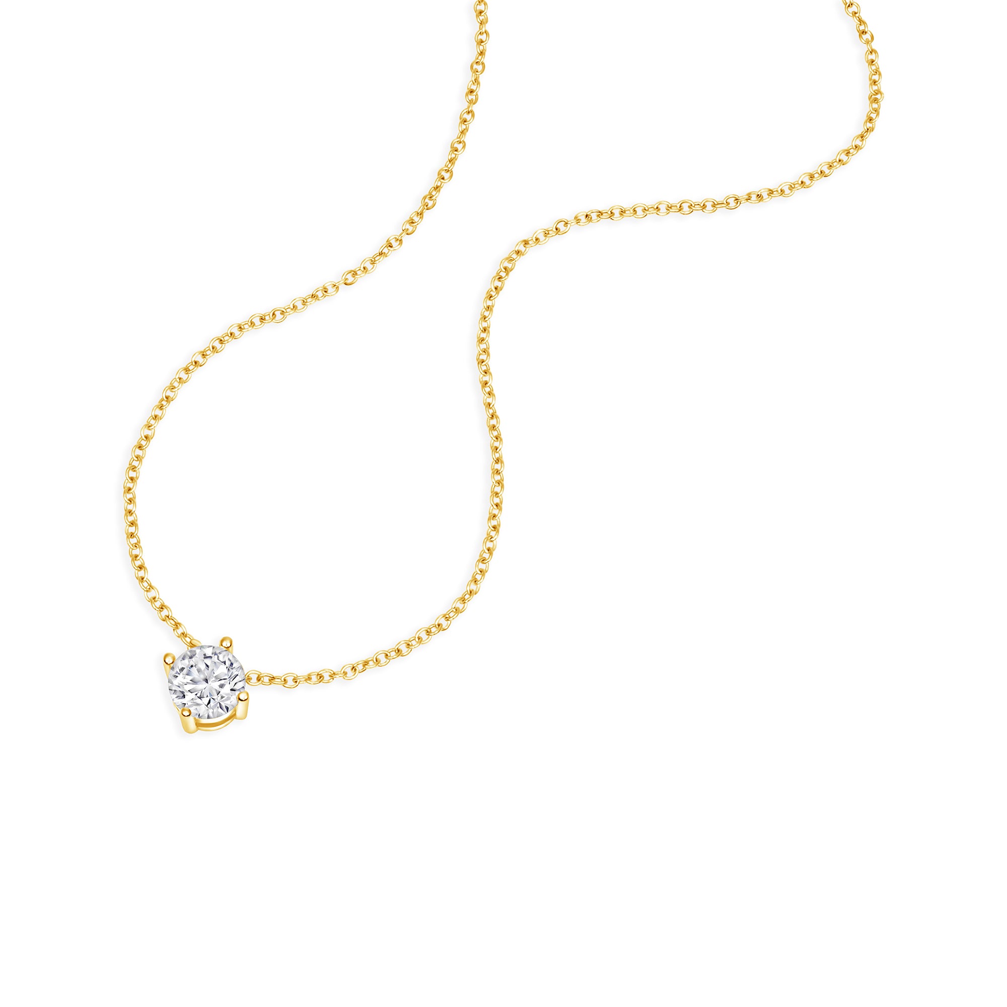 Round Solitaire Pendant Necklace (0.75CT)