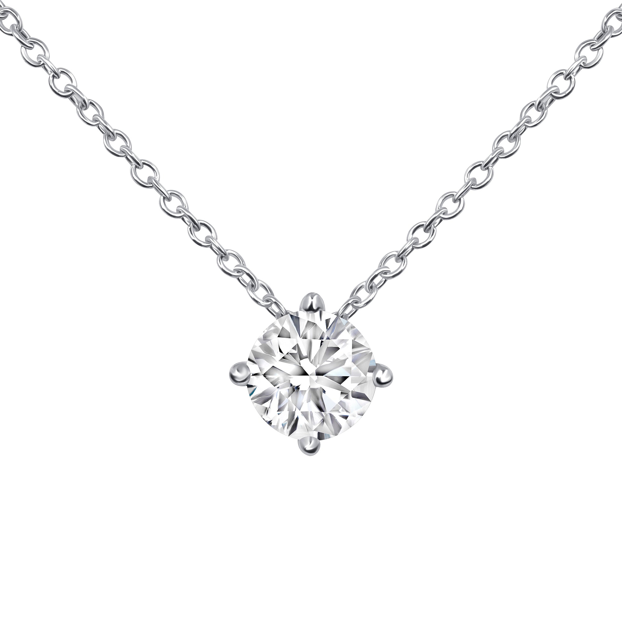 Round Solitaire Pendant Necklace (1CT)