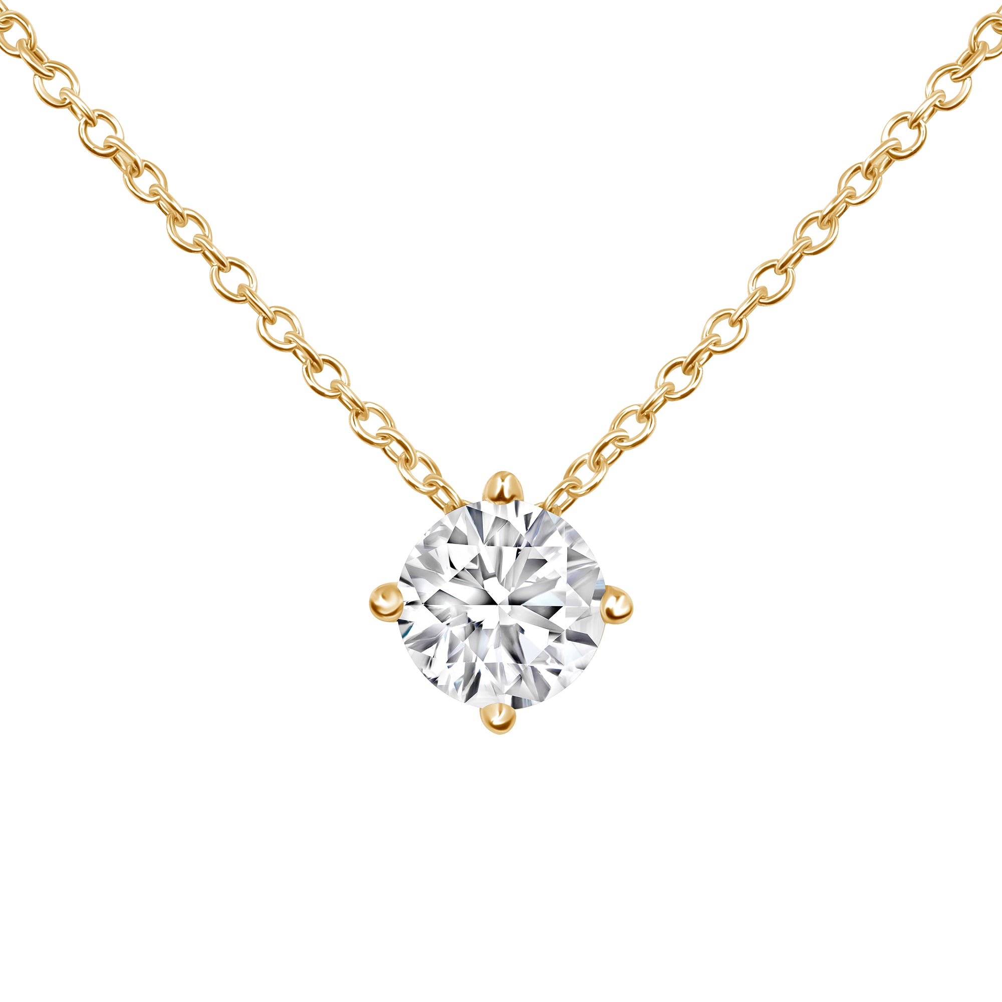Round Solitaire Pendant Necklace (1CT)