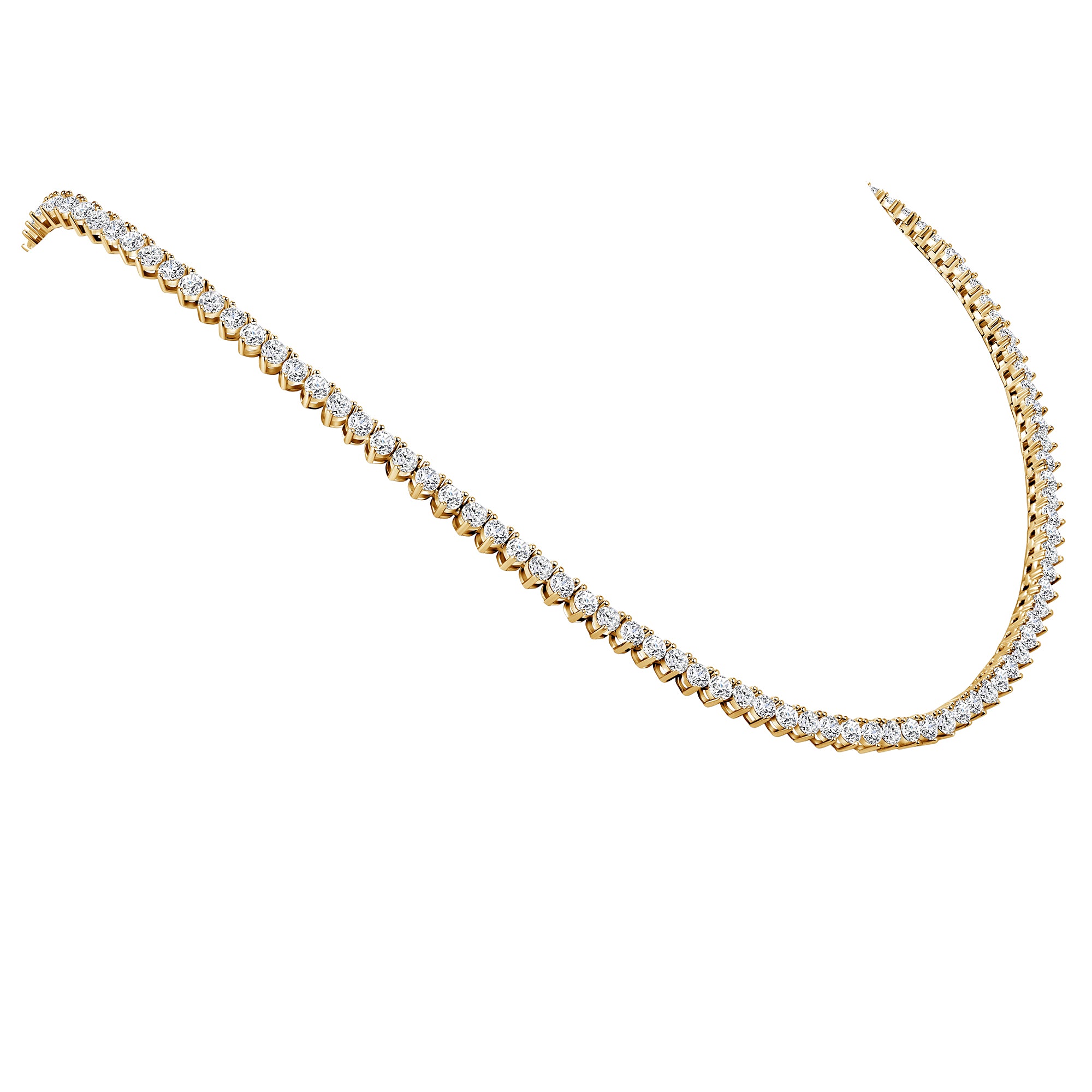 Round Three Prong Tennis Necklace (2.9mm)
