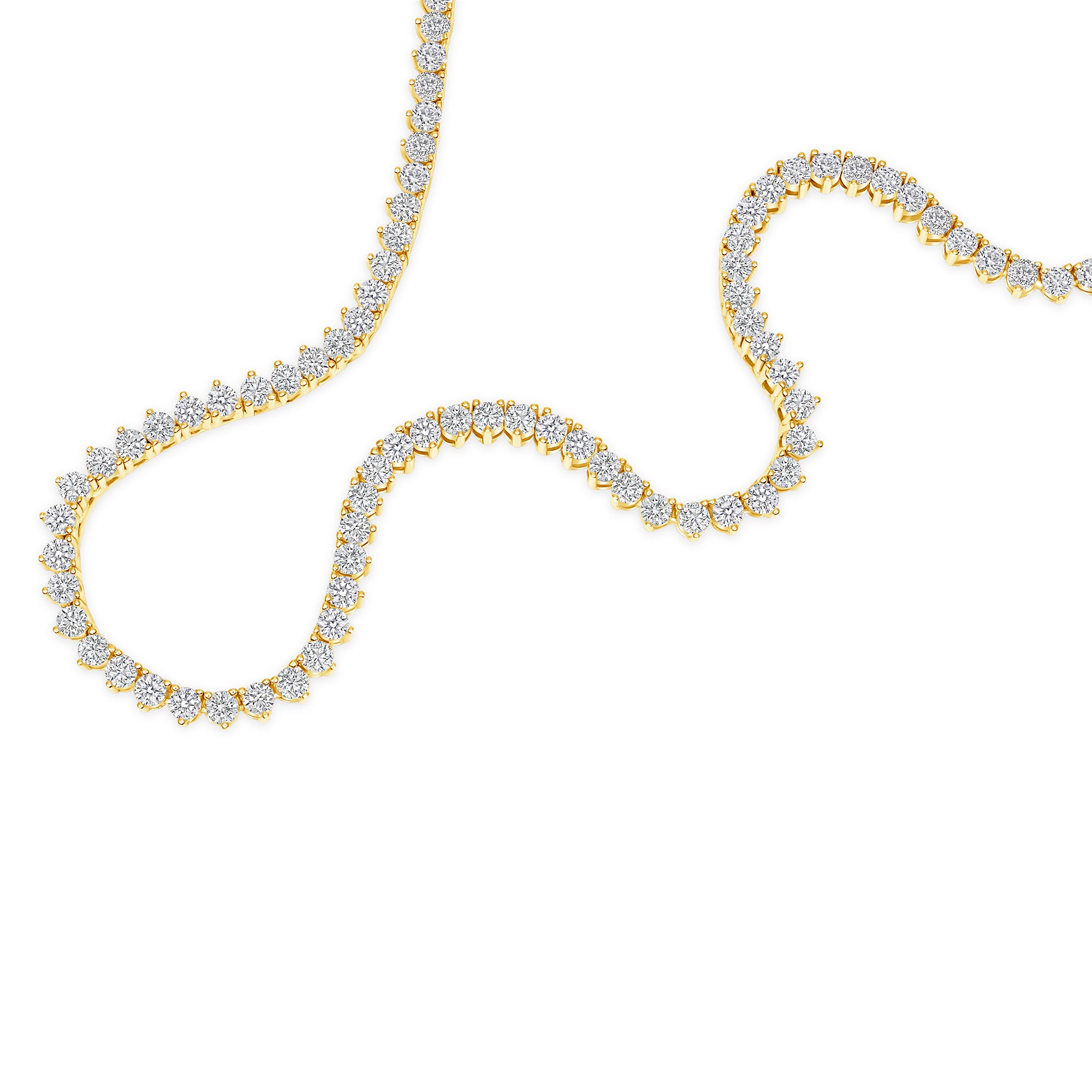 Round Three Prong Tennis Necklace (2.9mm)