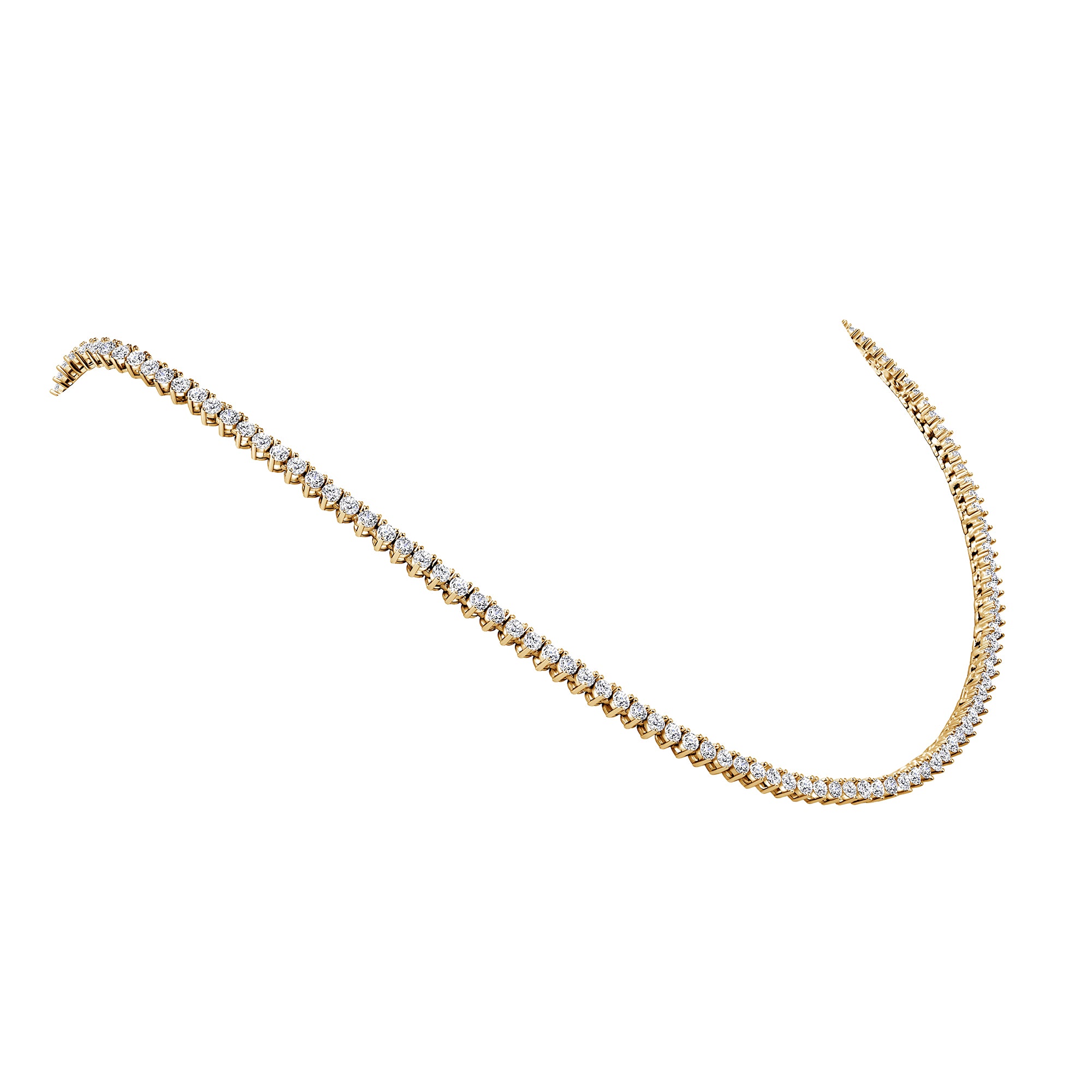 Round Three Prong Tennis Necklace (2.3mm)