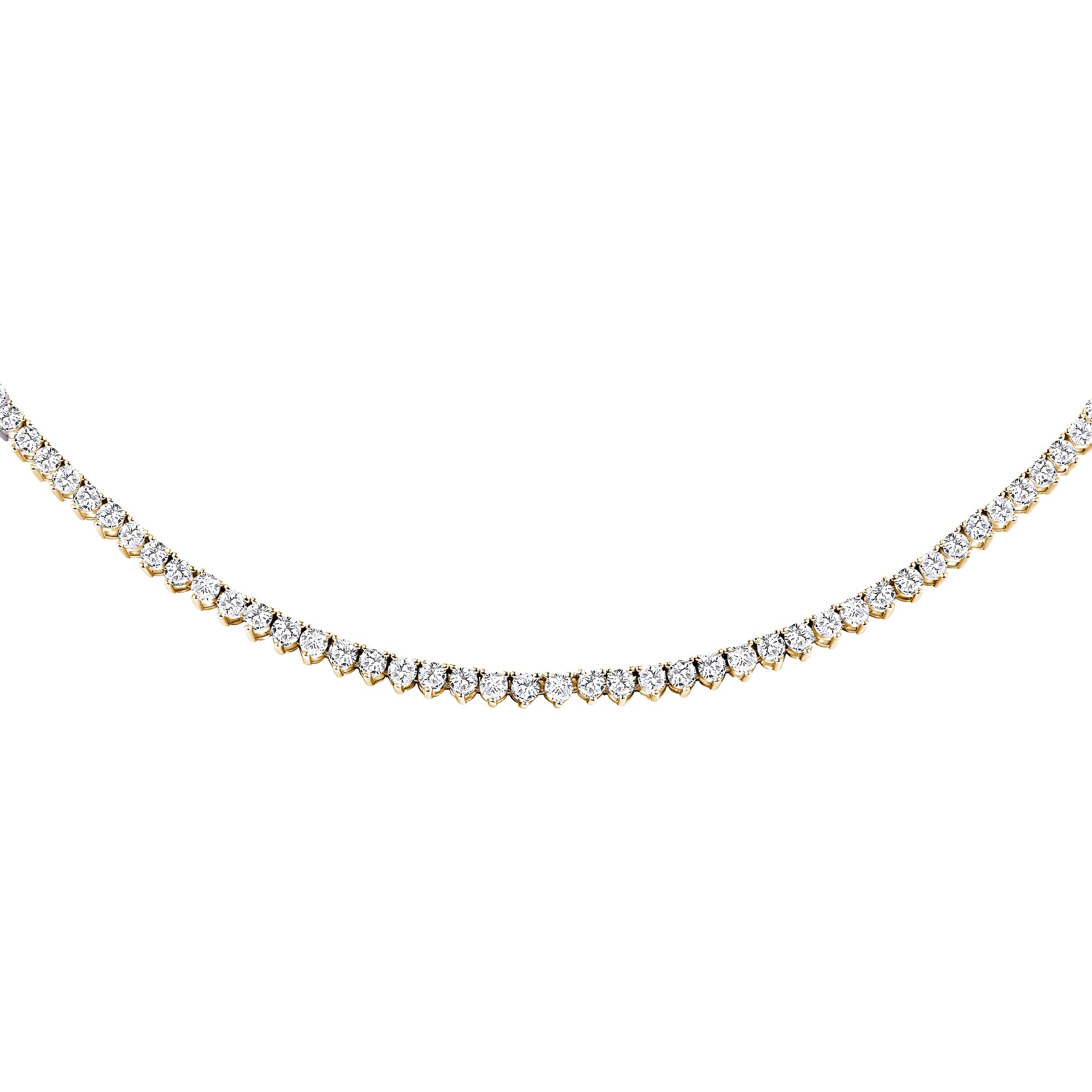 Round Three Prong Tennis Necklace (2.3mm)