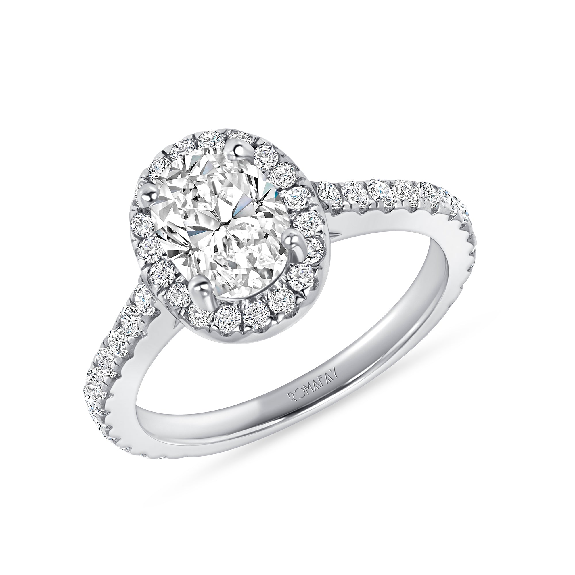 Oval halo Ring 1.5Ct lab Grown - Romafay