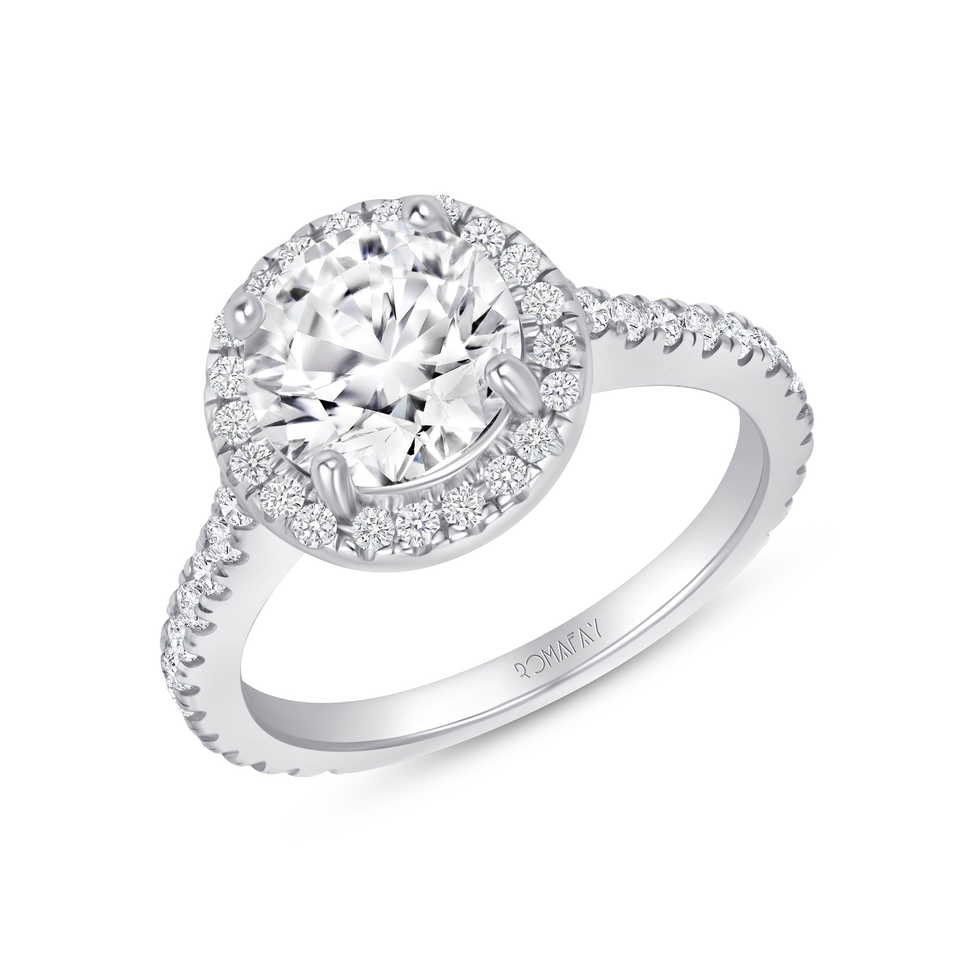 Oval halo Ring 2Ct lab Grown - Romafay