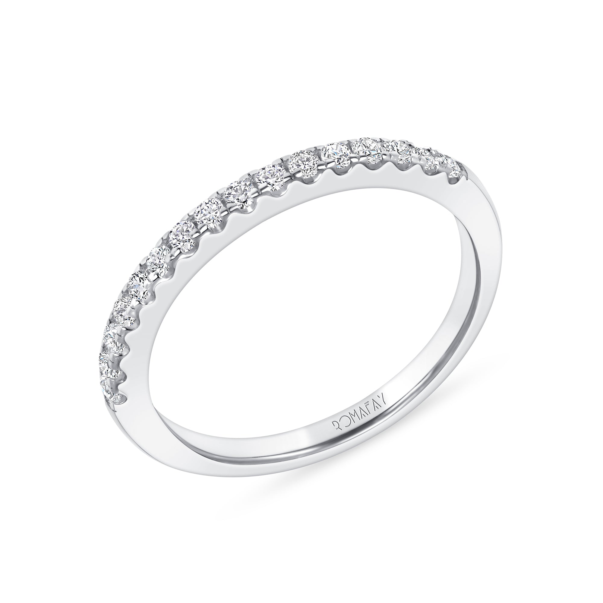 Round Pavé Stacking Ring