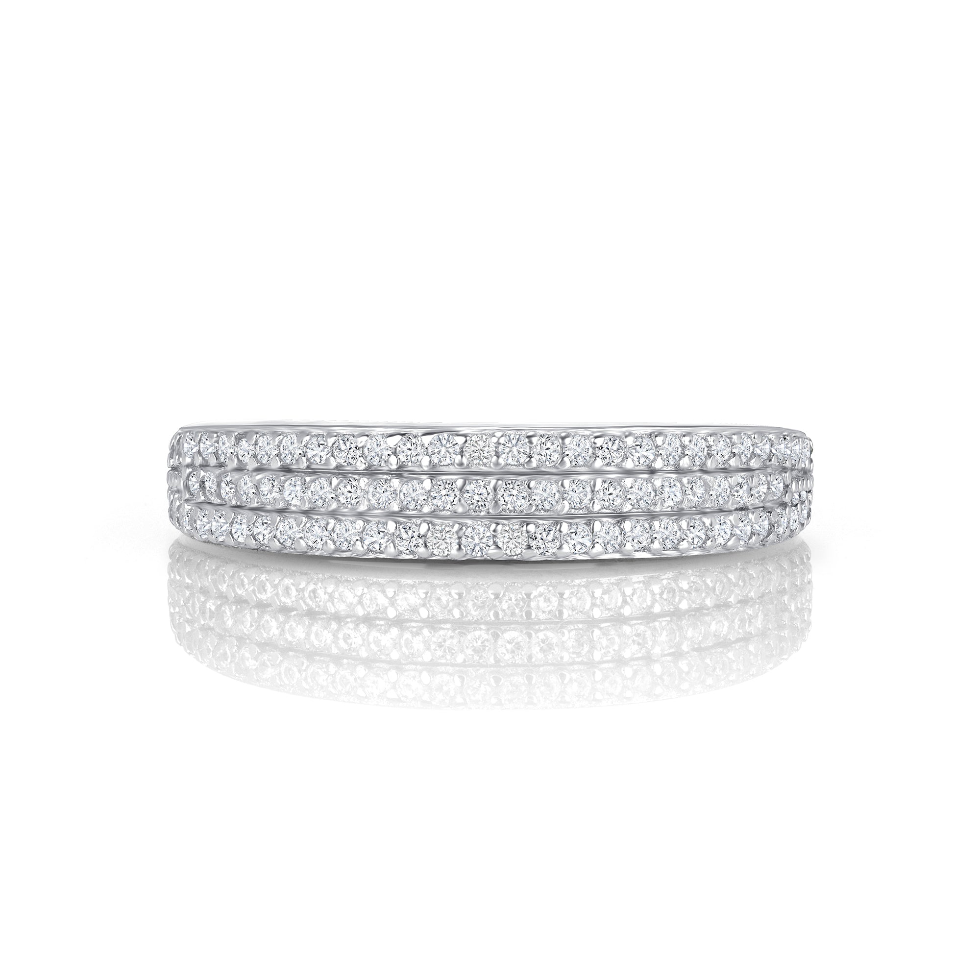 Triple Row Pavé Stacking Ring